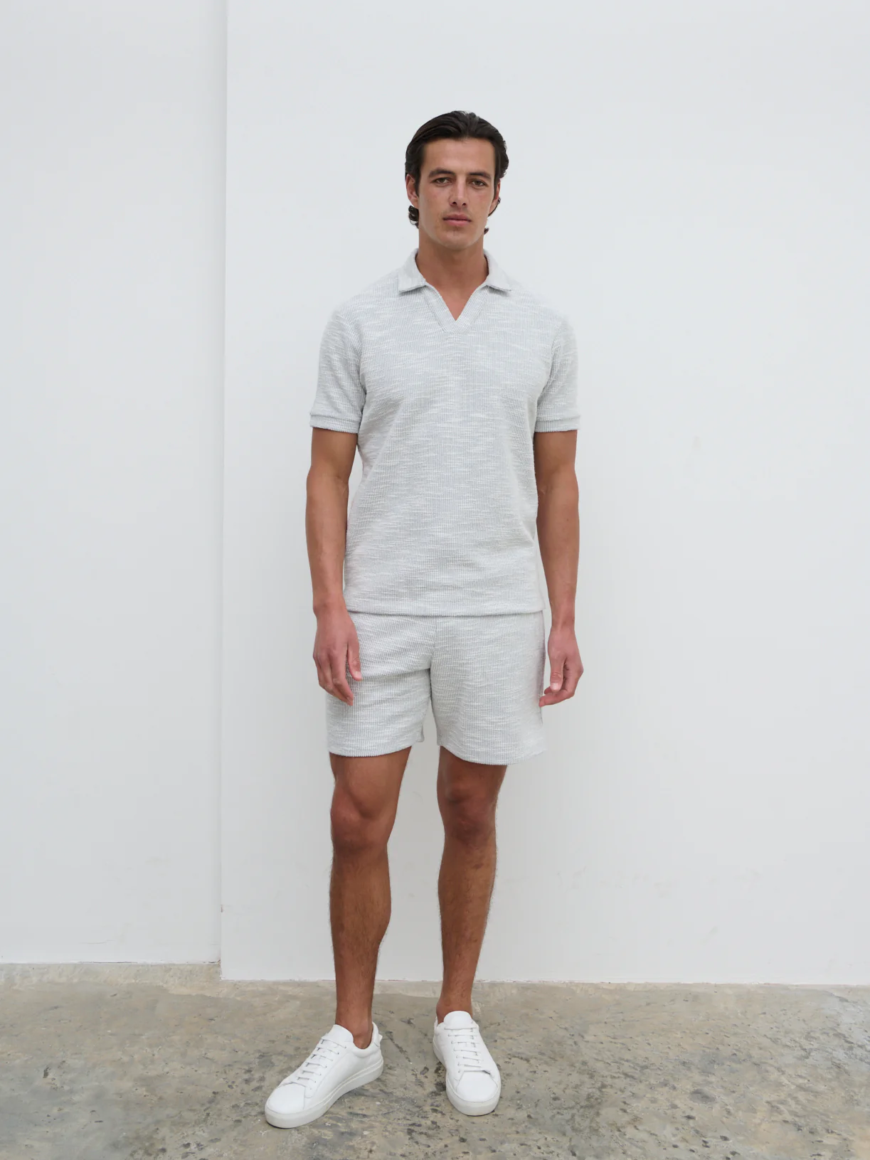 Aaron Textured Jersey Polo - Grey - Image 6