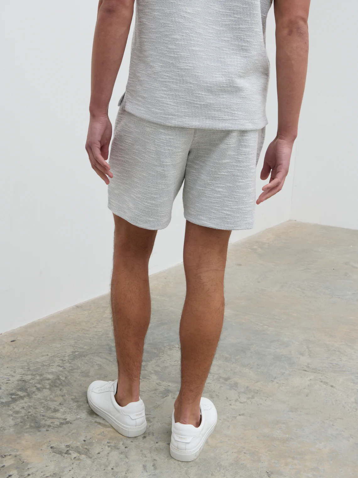 Aaron Textured Jersey Shorts - Grey - Image 3