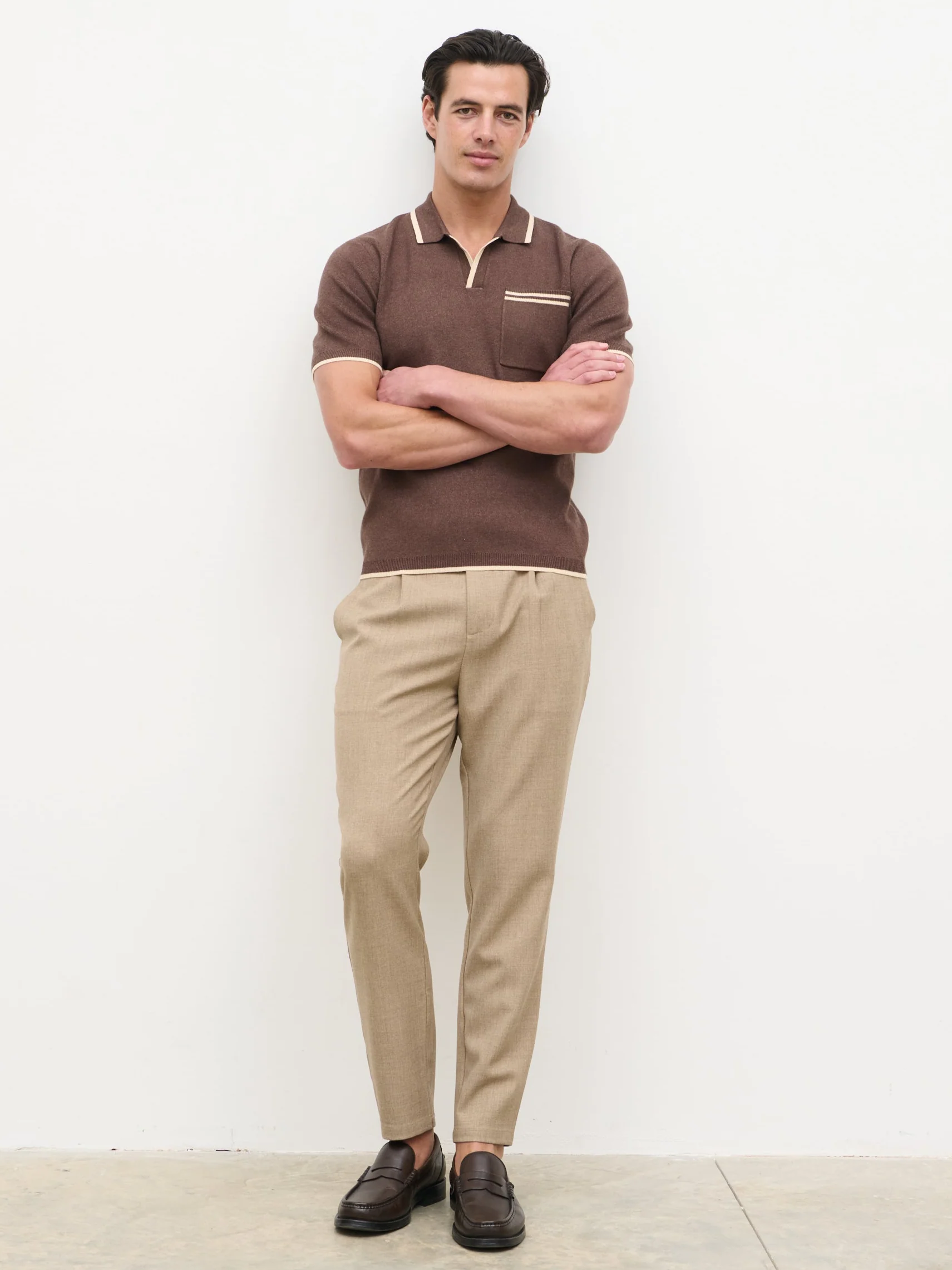 Axton Tailored Trousers - Dark Beige - Image 8