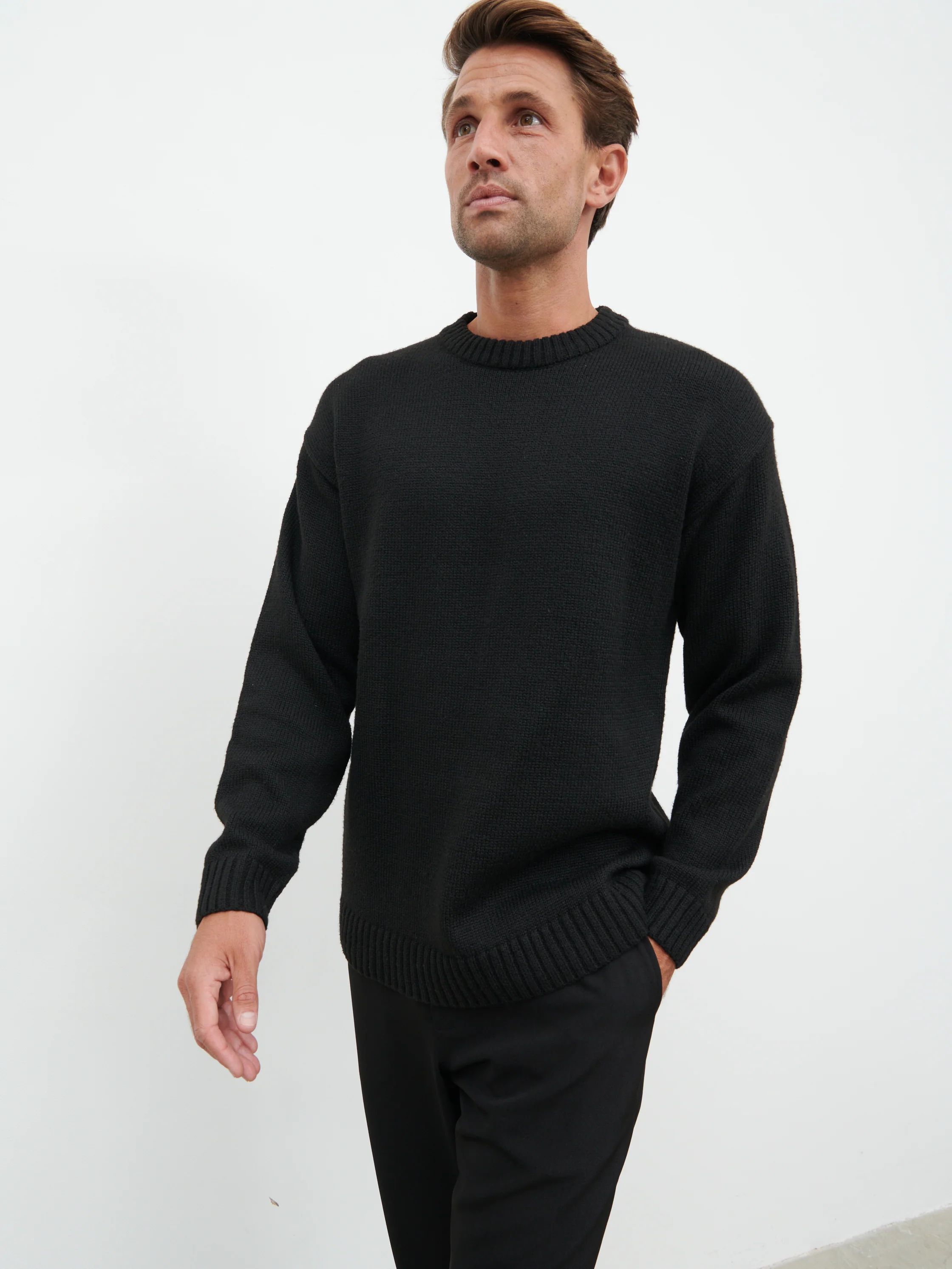 Banks Crew Neck Knit Jumper - Black - Image 3