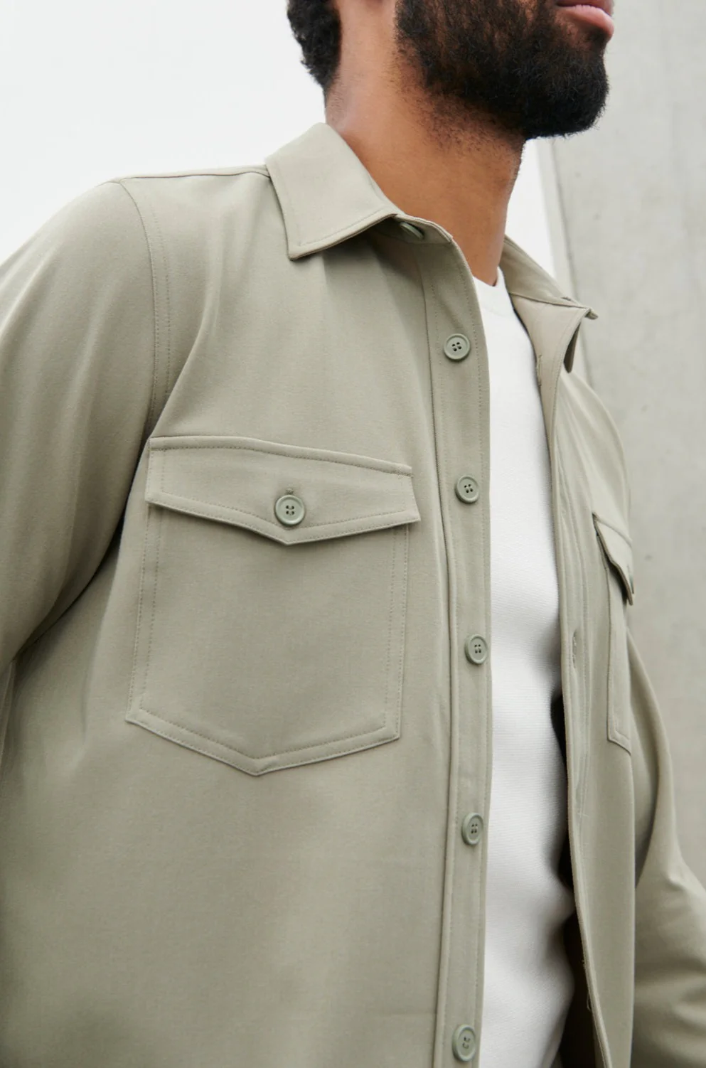 Benson Over Shirt - Khaki - Image 4
