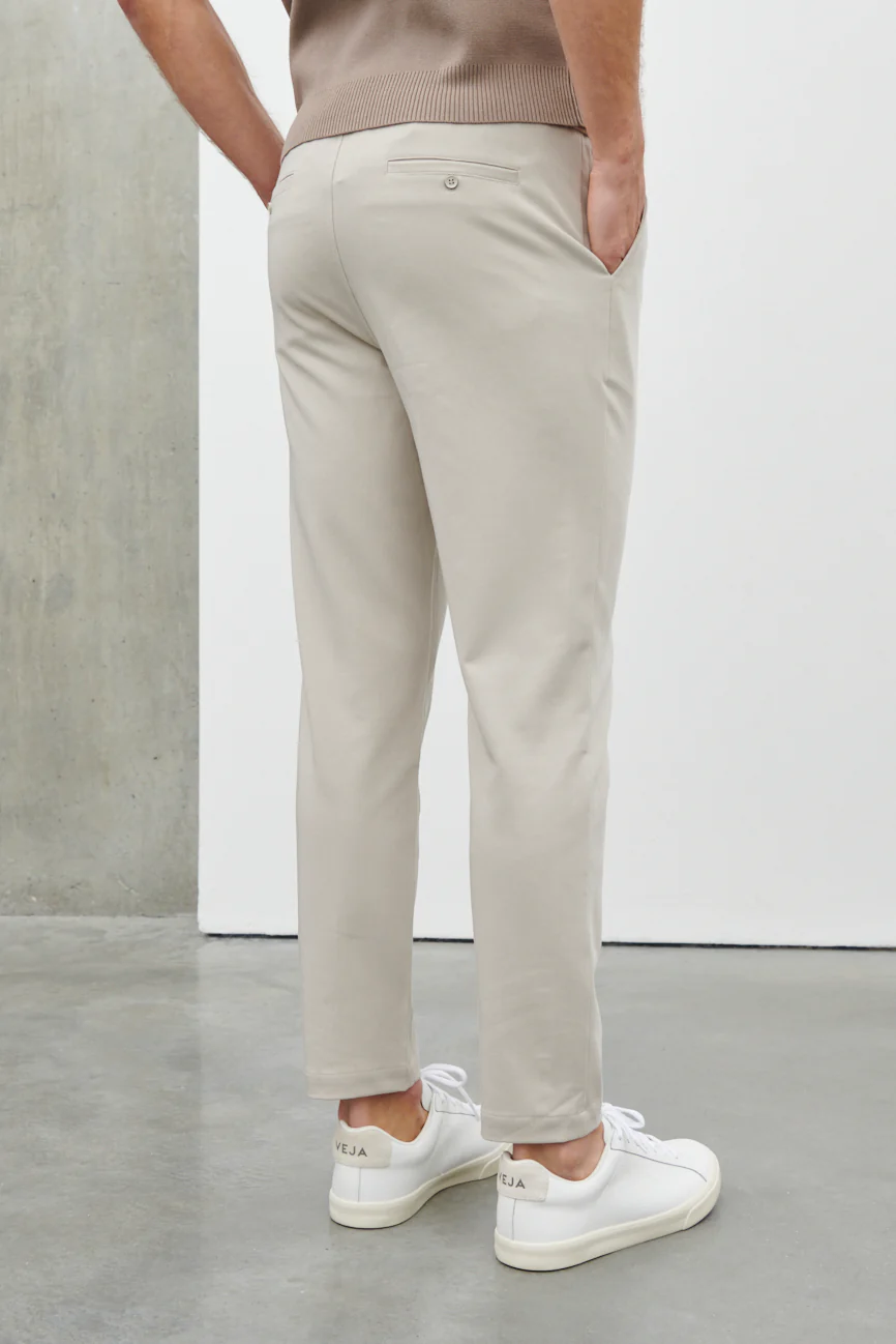 Benson Relaxed Drawstring Trouser - Stone - Image 3