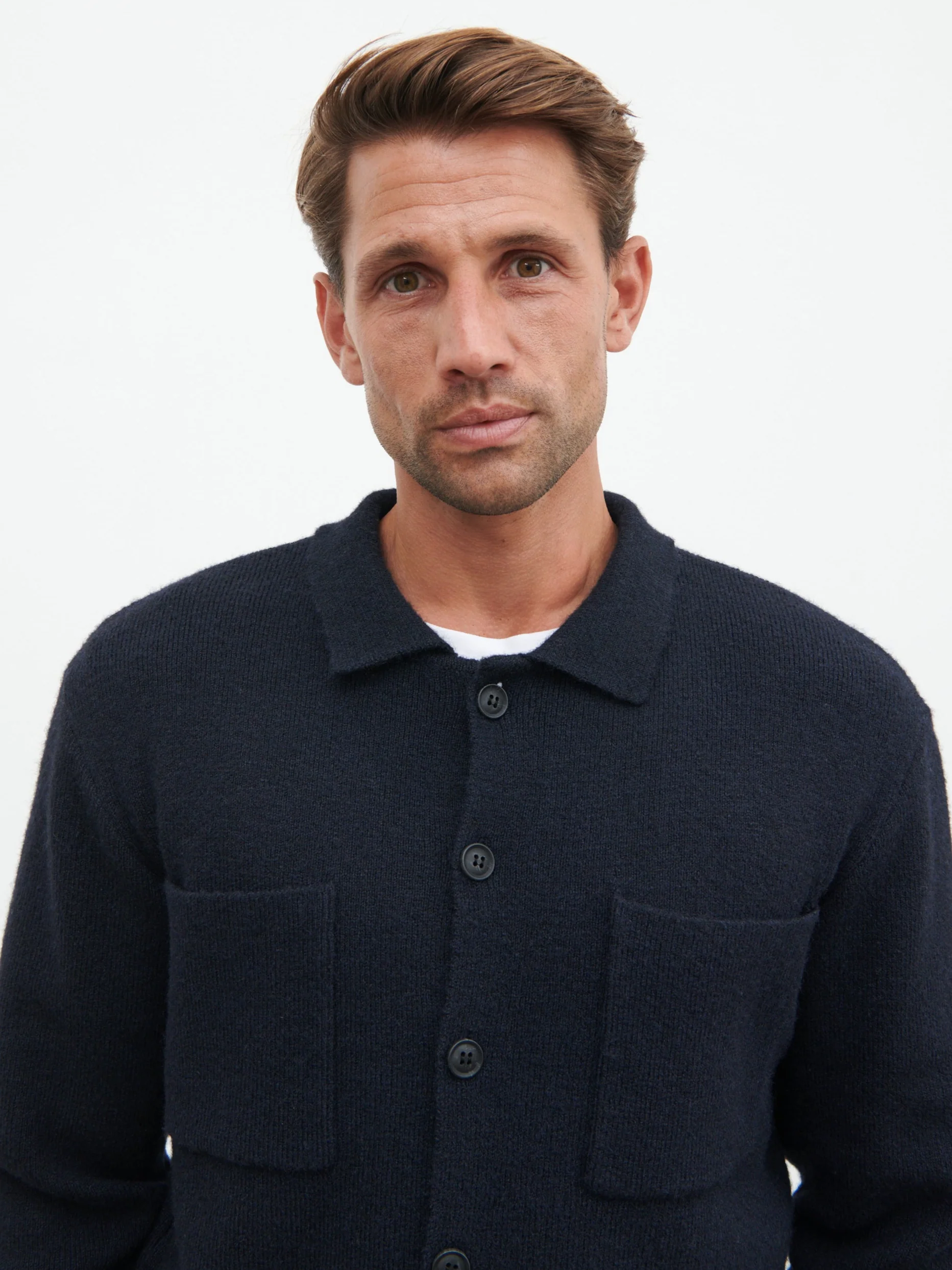 Brooks Knitted Shirt - Navy - Image 6