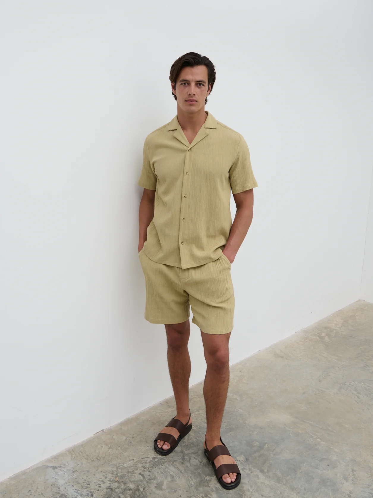 Charlie Short Sleeve Shirt - Olive Green - Image 5