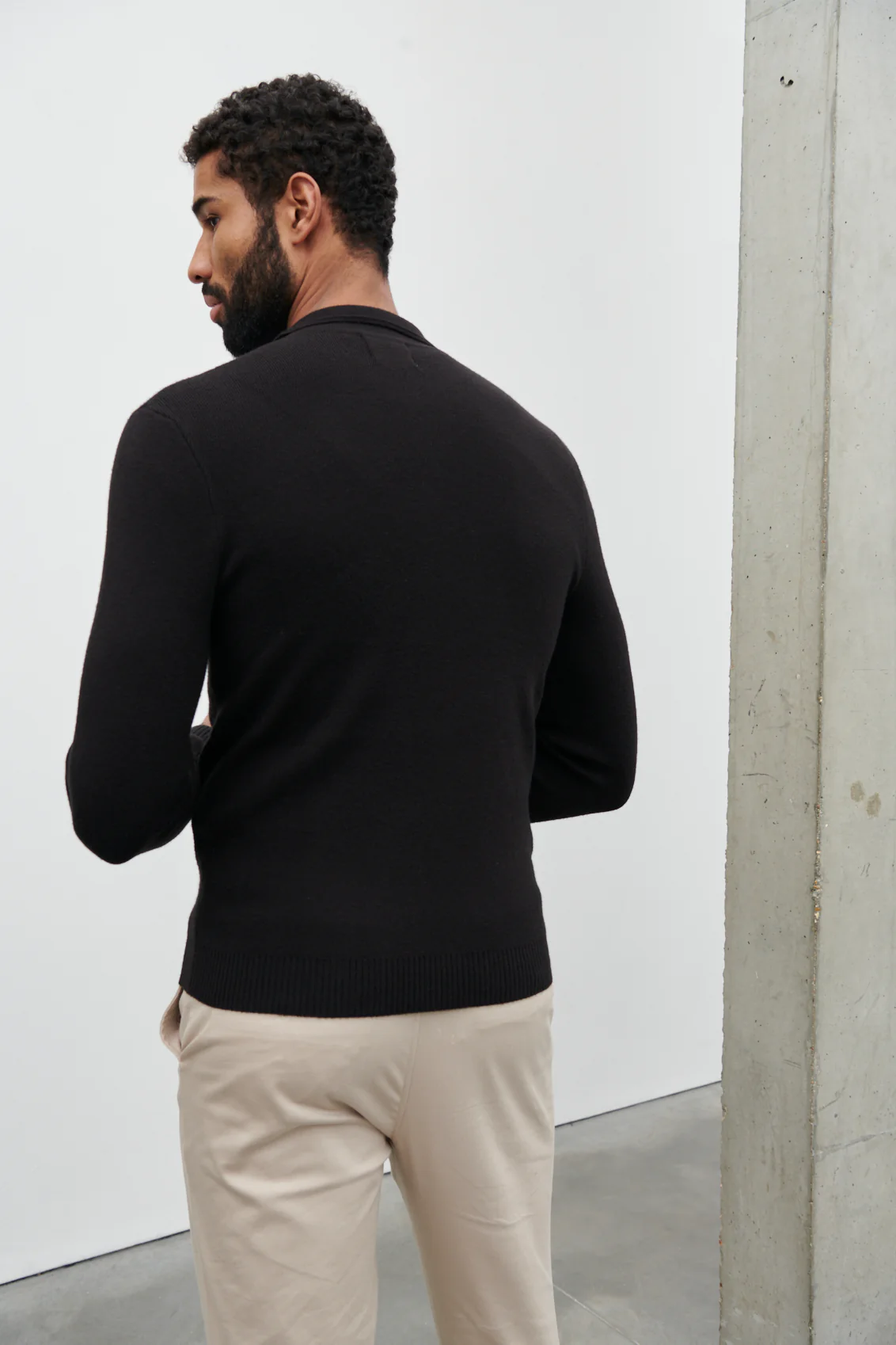 Chester Half Zip Knit Jumper - Black - Image 3