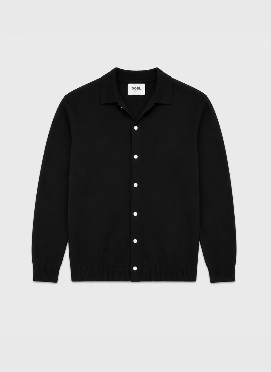 Conrad Tailored Knit Shirt - Black