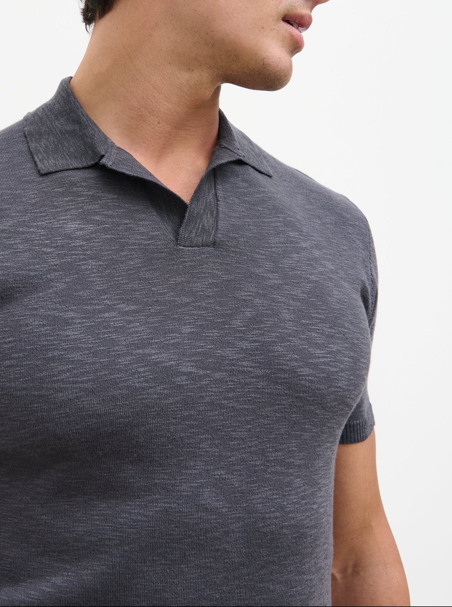 Drayo Open Work Knit Polo - Blue - Image 4