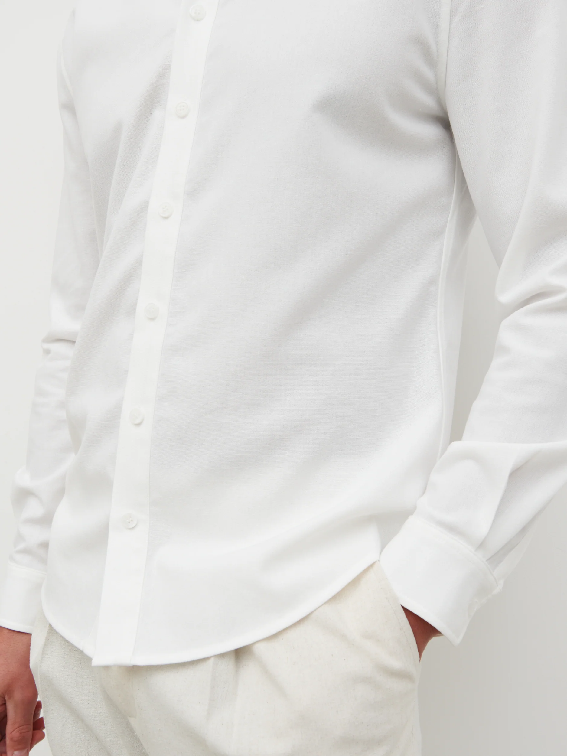 Easton Long Sleeve Shirt - White - Image 3
