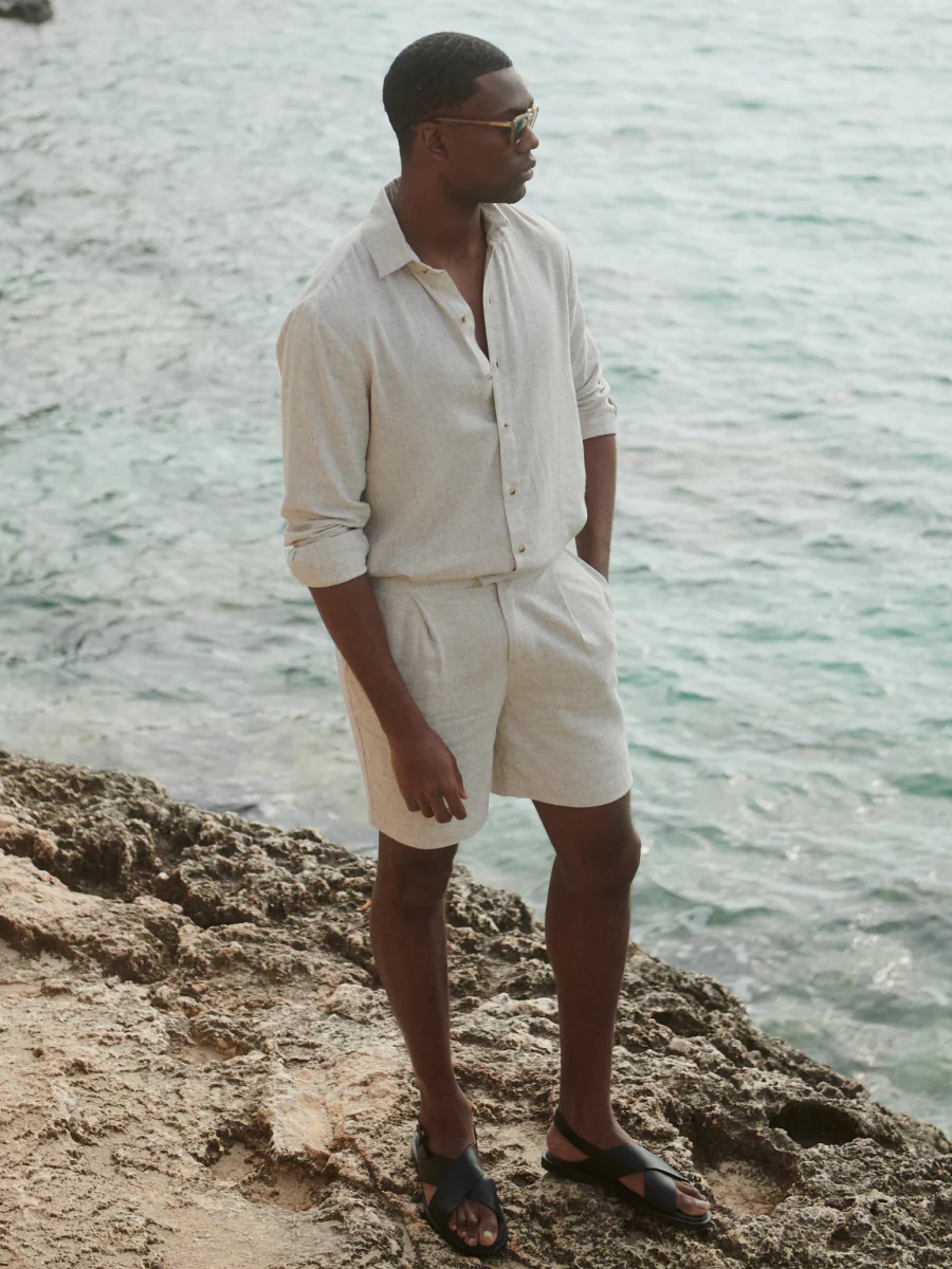 Elias Linen Smart Shorts - Natural - Image 6