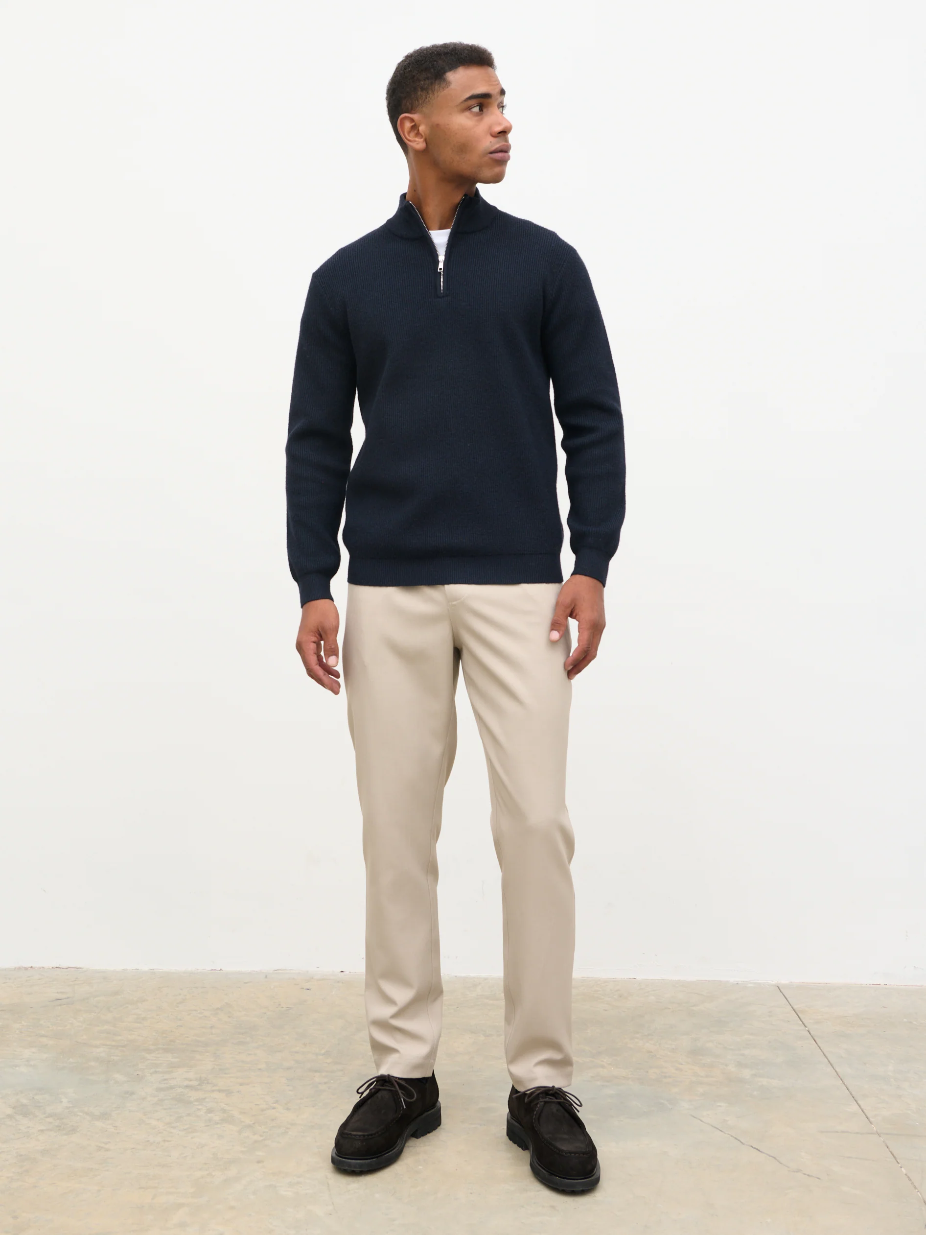 Elson Zip Funnel Neck Jumper - Navy - Image 6