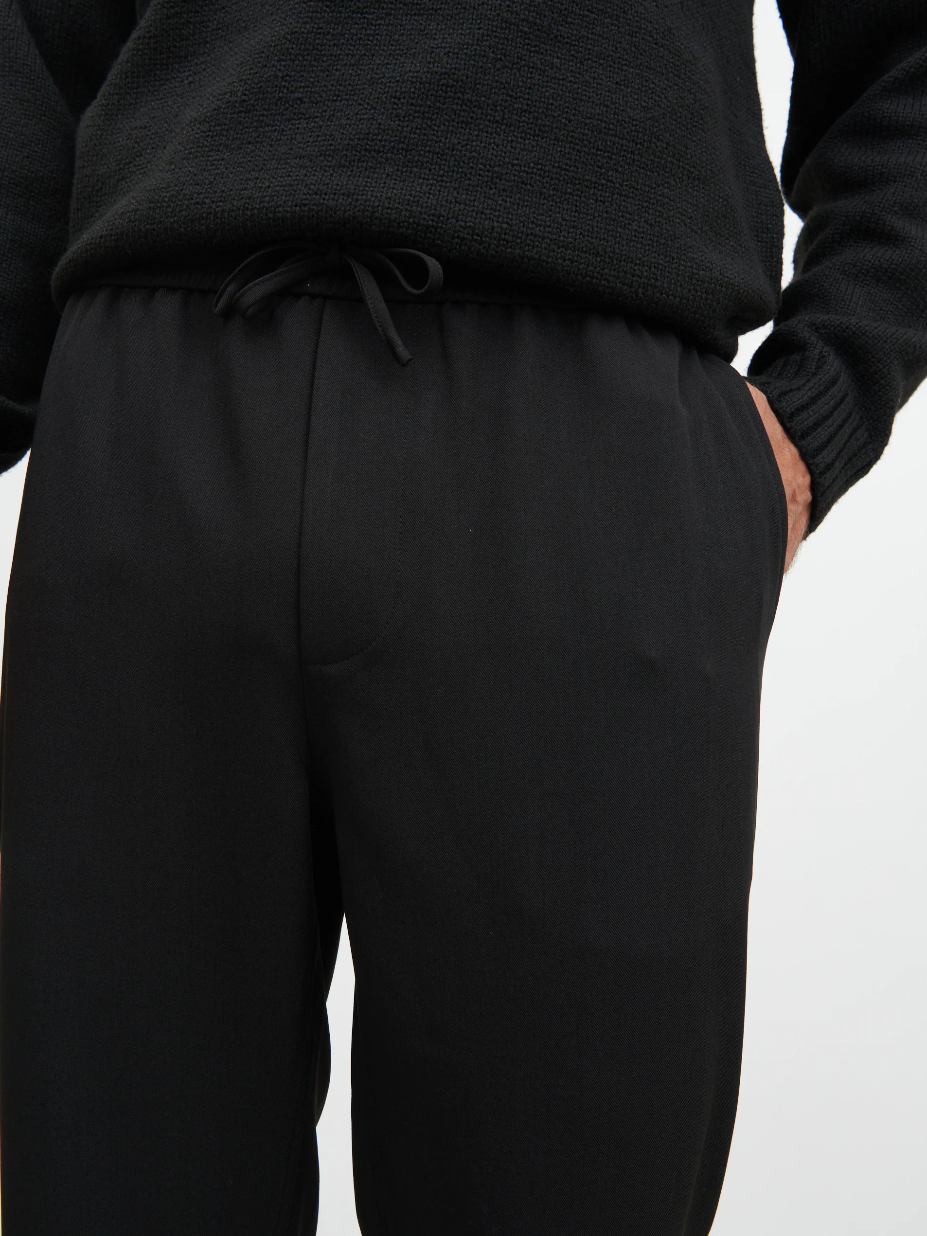 Hudson Drawstring Trousers - Black - Image 3