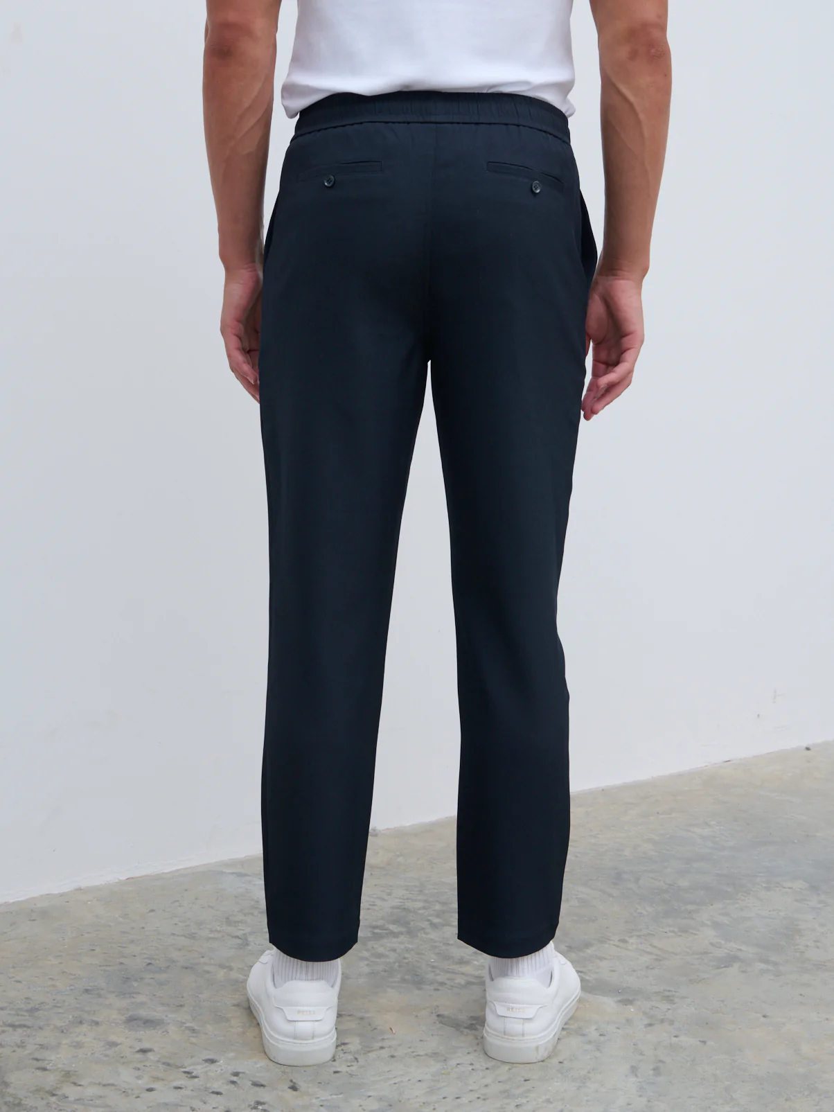 Hudson Drawstring Trousers - Navy - Image 4