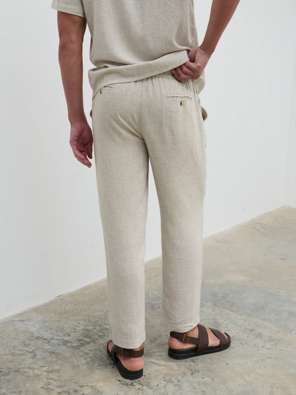 Jenson Linen Trousers - Natural - Image 3