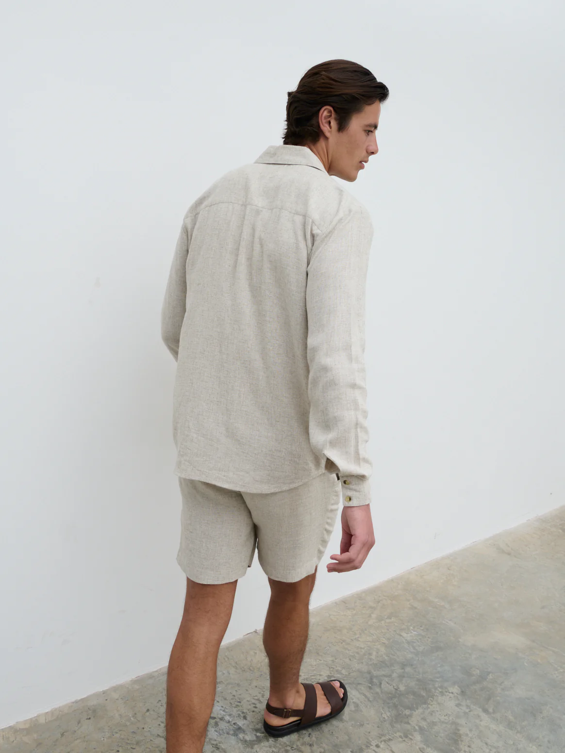Jenson Long Sleeve Linen Shirt - Natural - Image 3