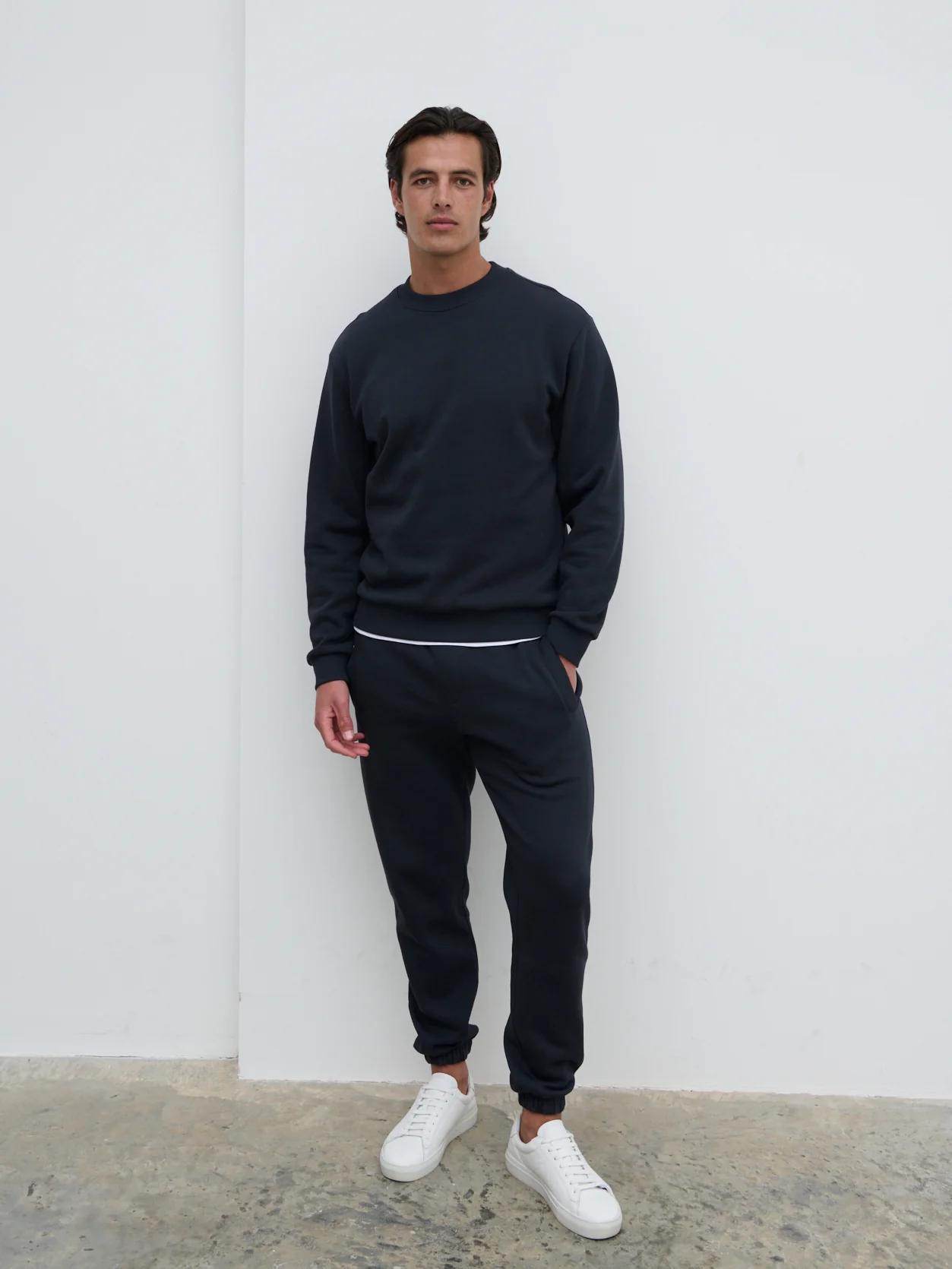 Joshua Cotton Sweatshirt - Blue Graphite - Image 3