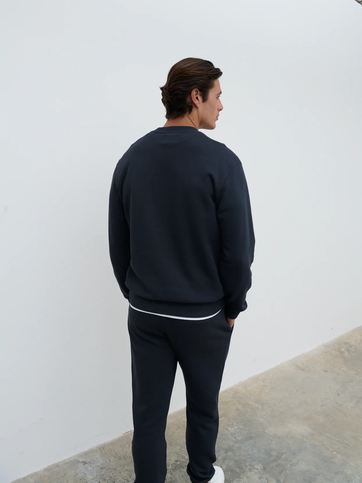 Joshua Cotton Sweatshirt - Blue Graphite - Image 4