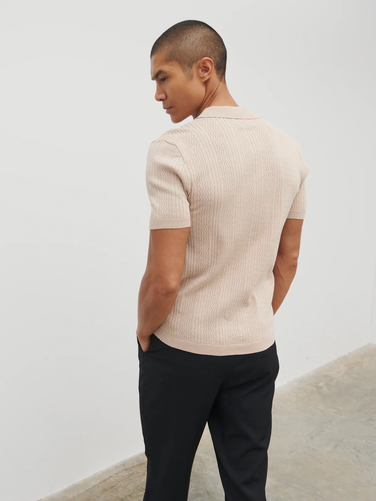 Jude Knit Polo - Beige - Image 4