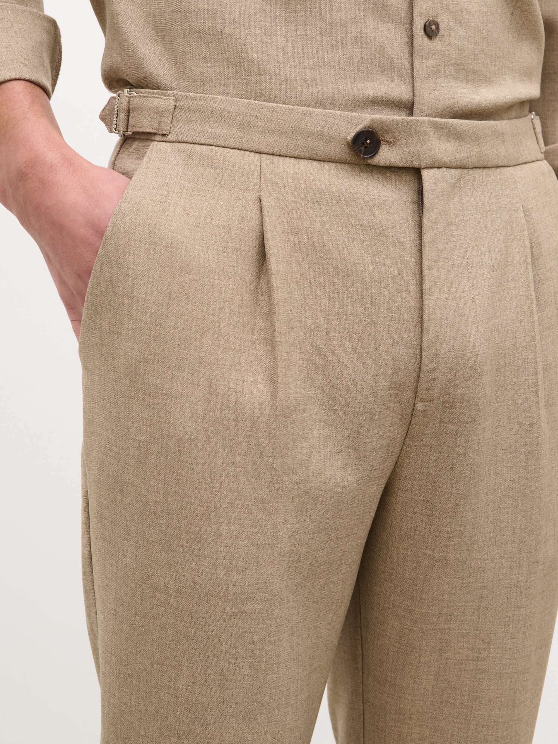 Julian Smart Trousers - Greige - Image 4