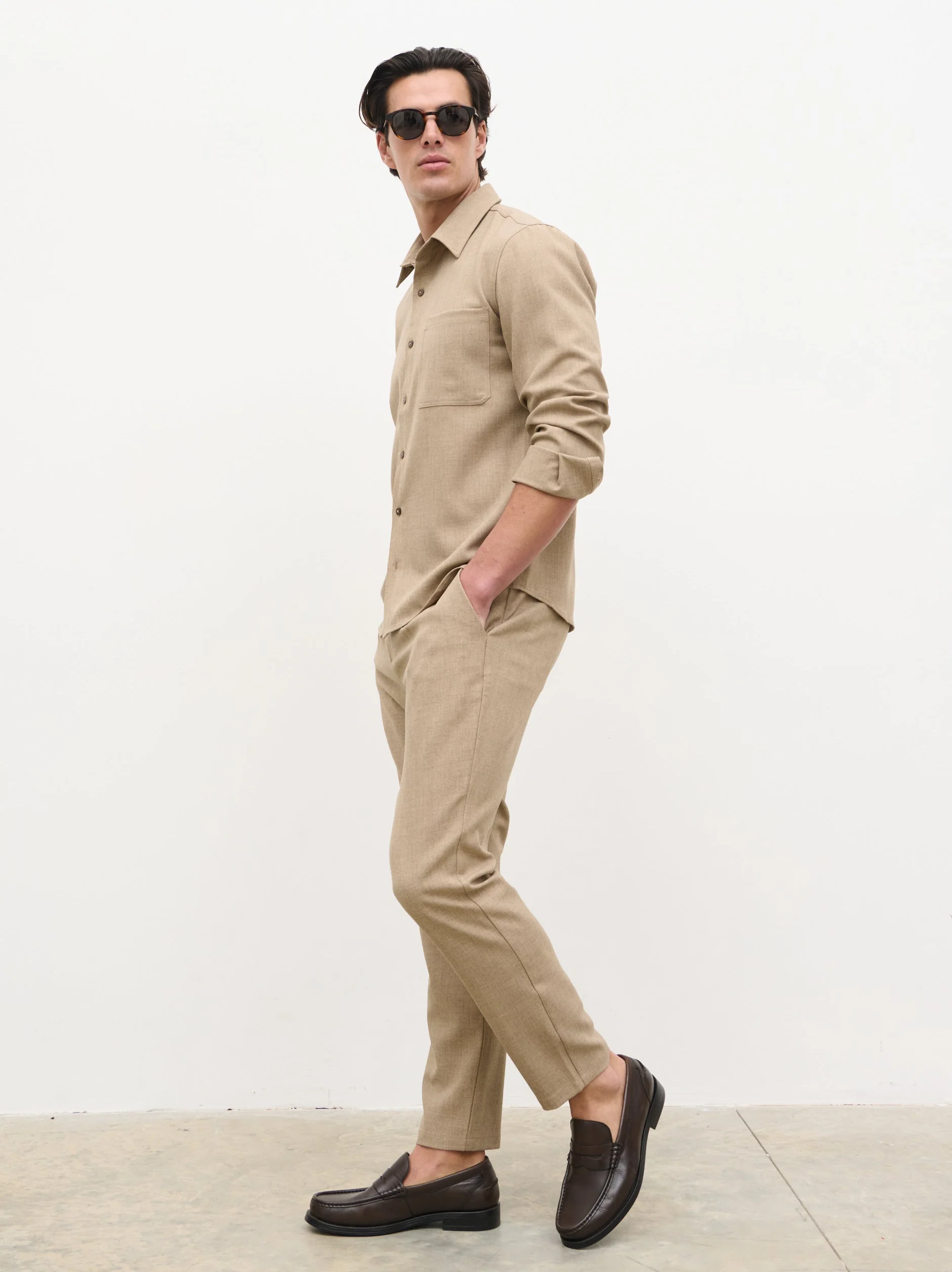 Julian Smart Trousers - Greige - Image 5