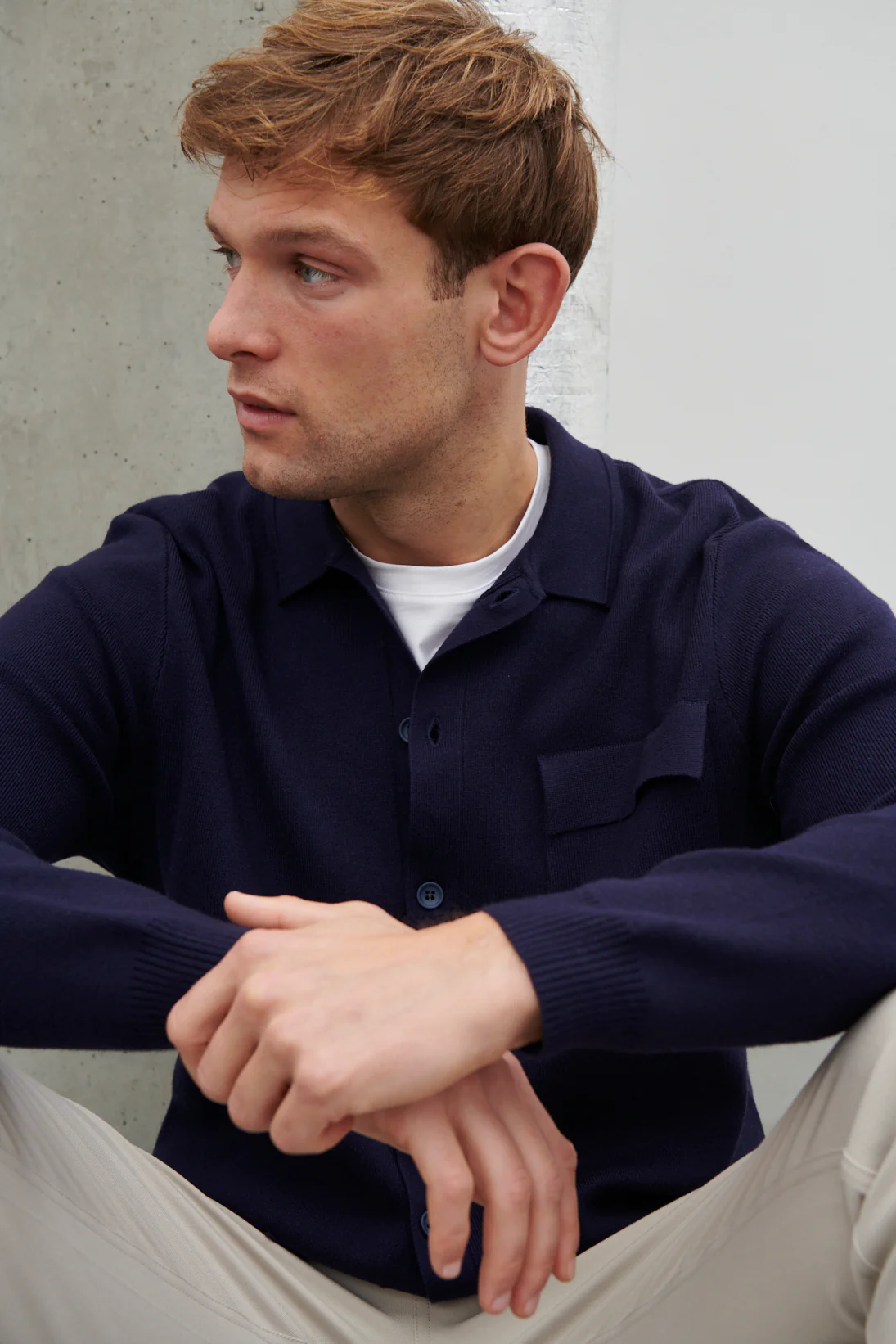 Koen Knitted Shirt - Navy - Image 5