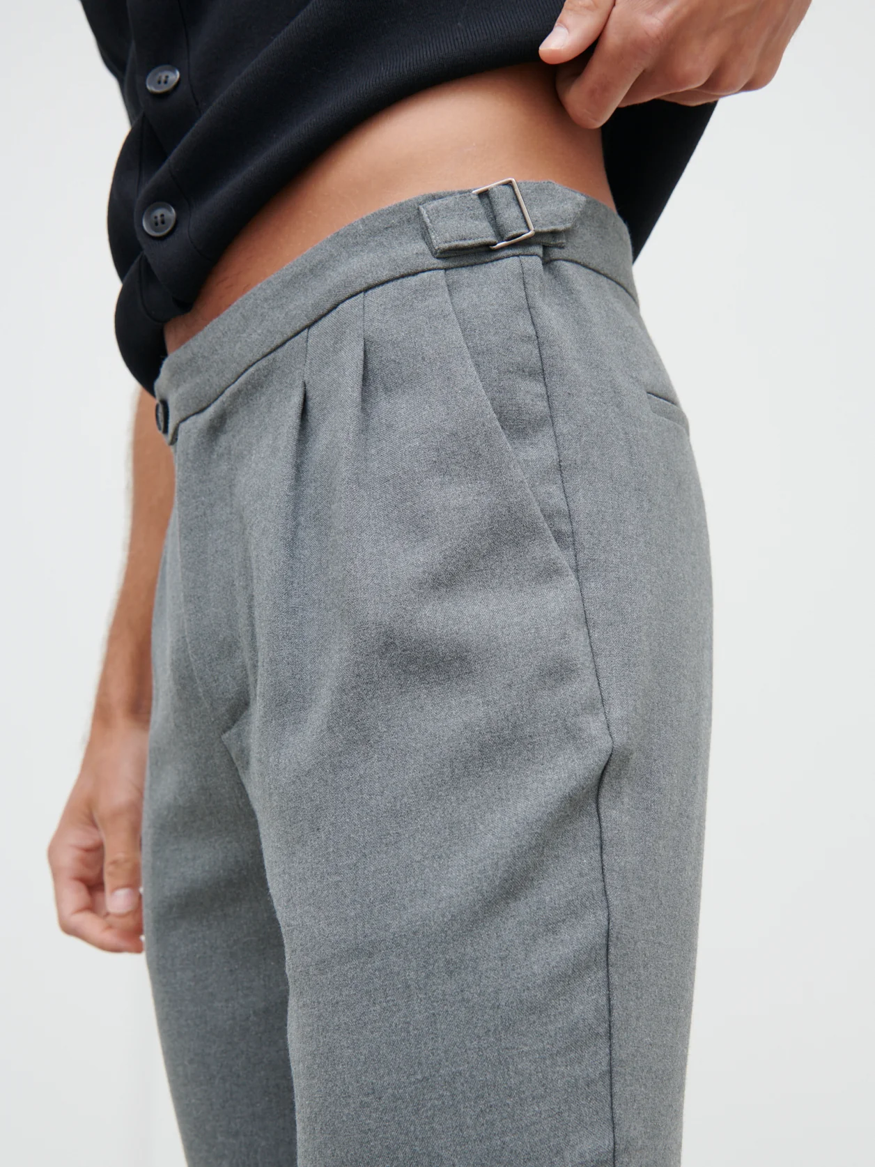 Malcolm Tailored Trouser - Grey Melange - Image 3