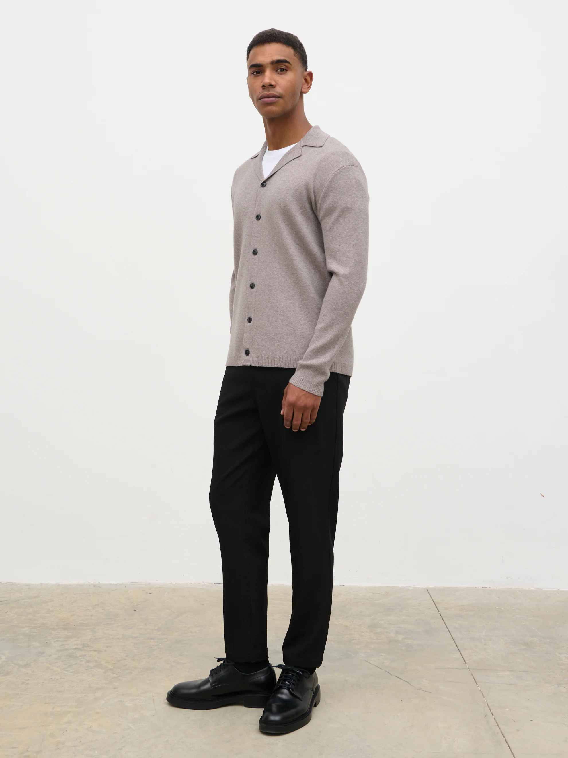 Marley Cuban Collar Knit Shirt - Mushroom - Image 3