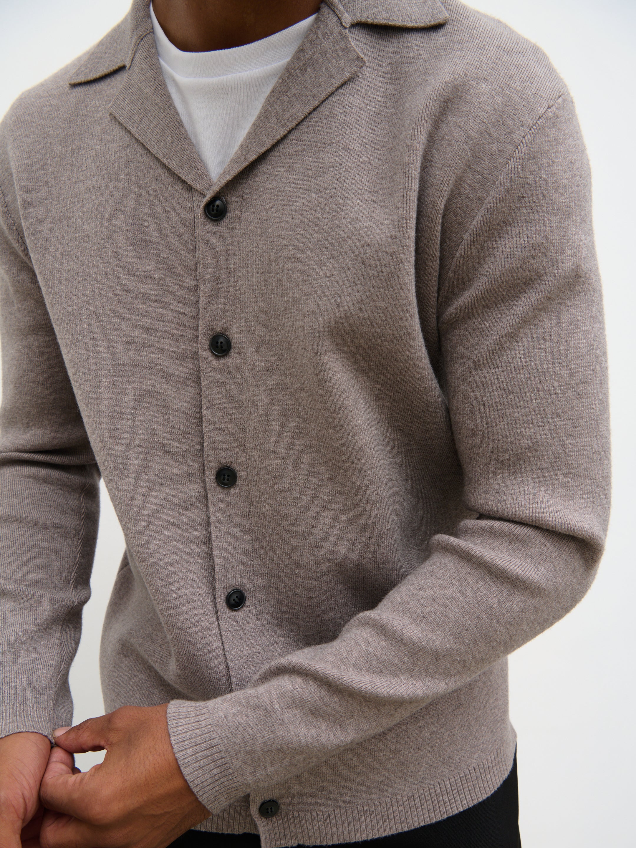 Marley Cuban Collar Knit Shirt - Mushroom - Image 4