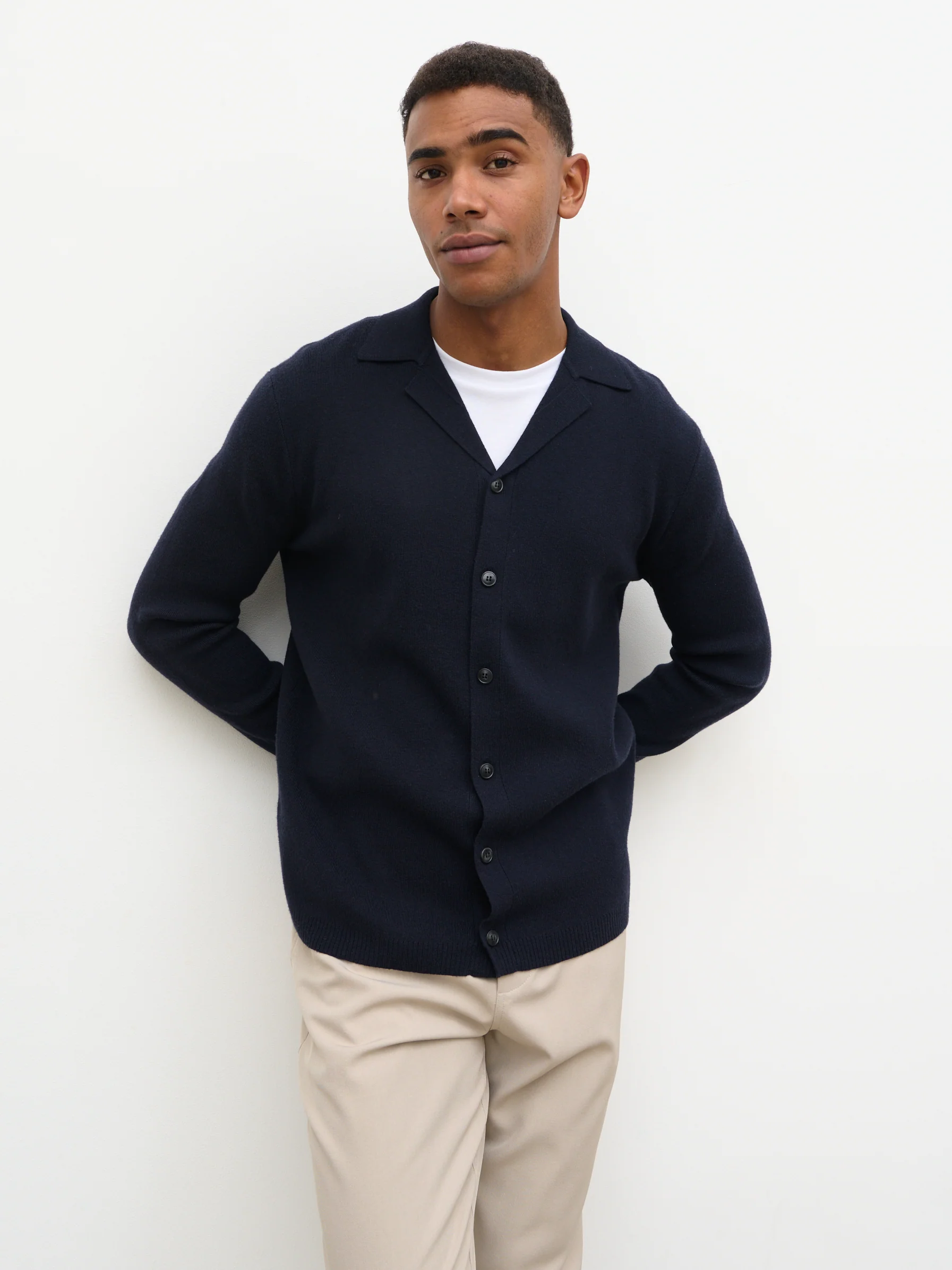 Marley Cuban Collar Knit Shirt - Navy - Image 2