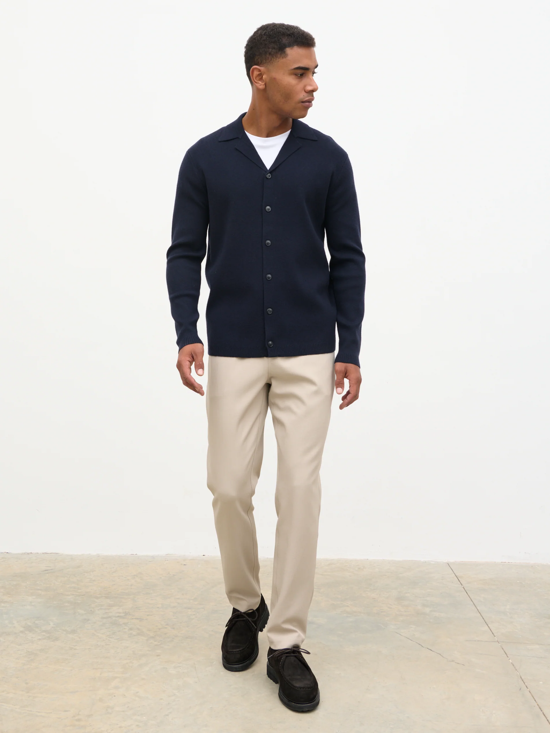 Marley Cuban Collar Knit Shirt - Navy - Image 4