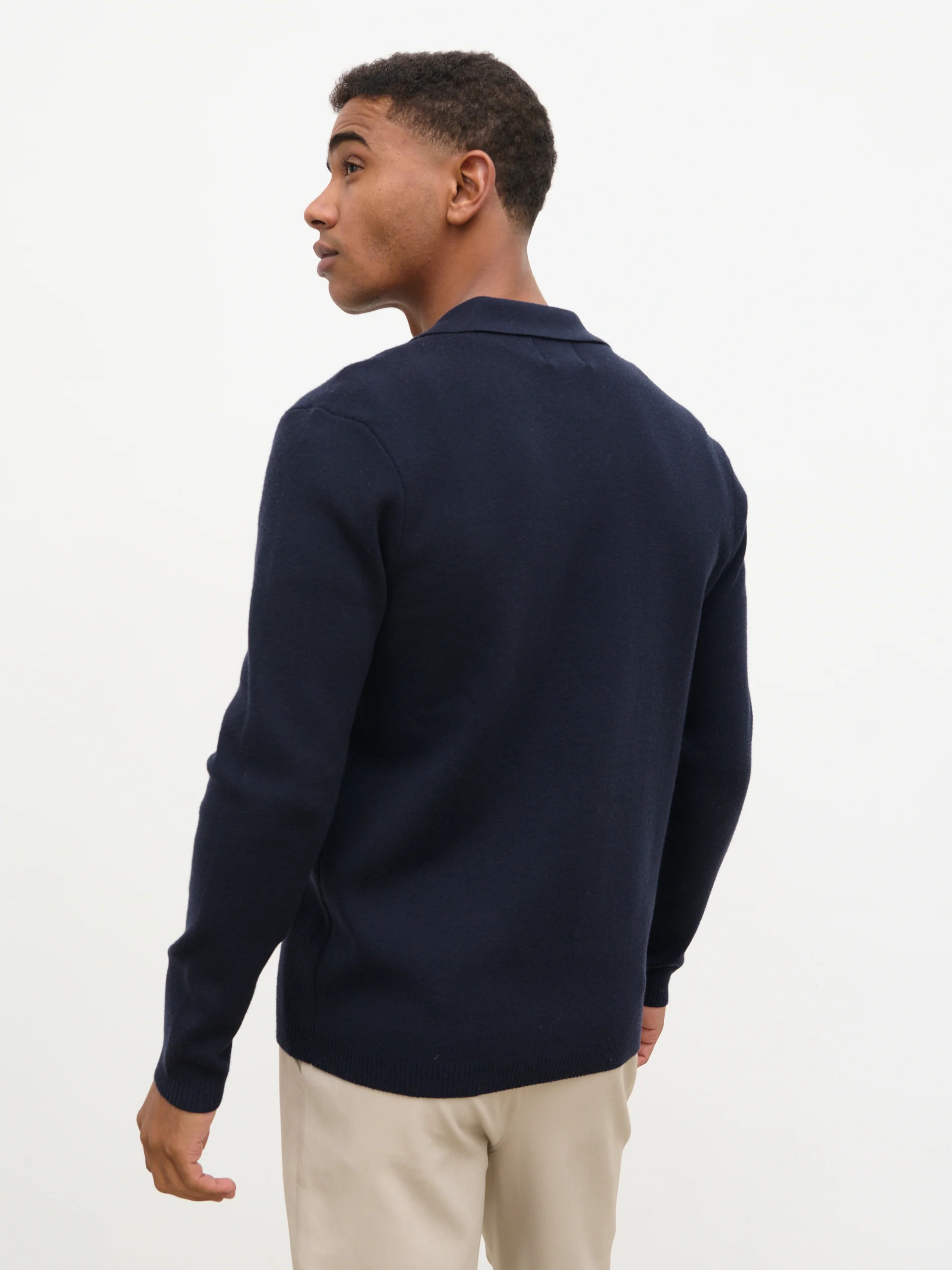 Marley Cuban Collar Knit Shirt - Navy - Image 5
