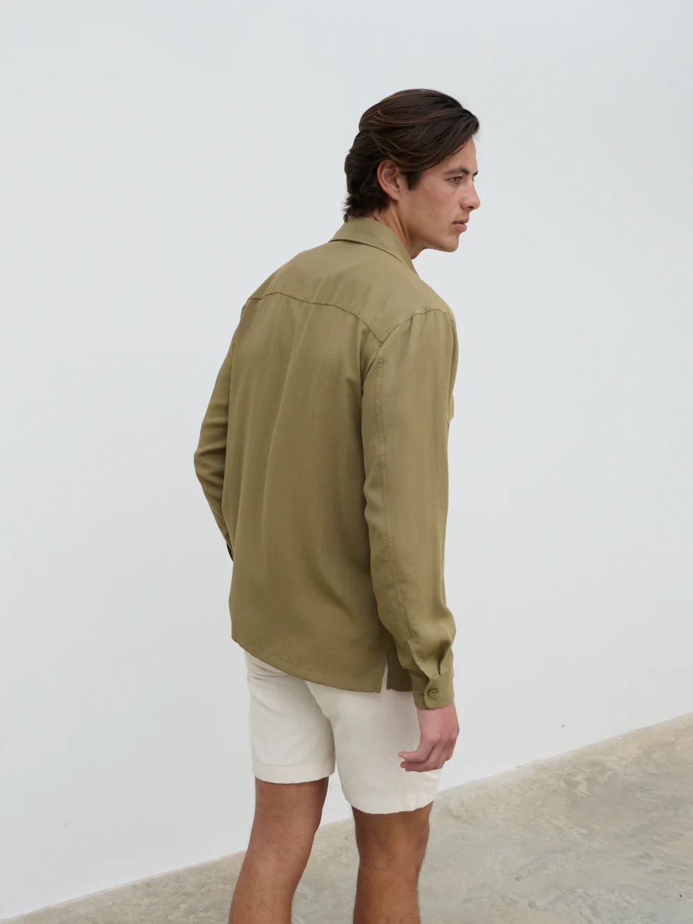 Milo Pocket Long Sleeve Shirt - Dark Olive - Image 4