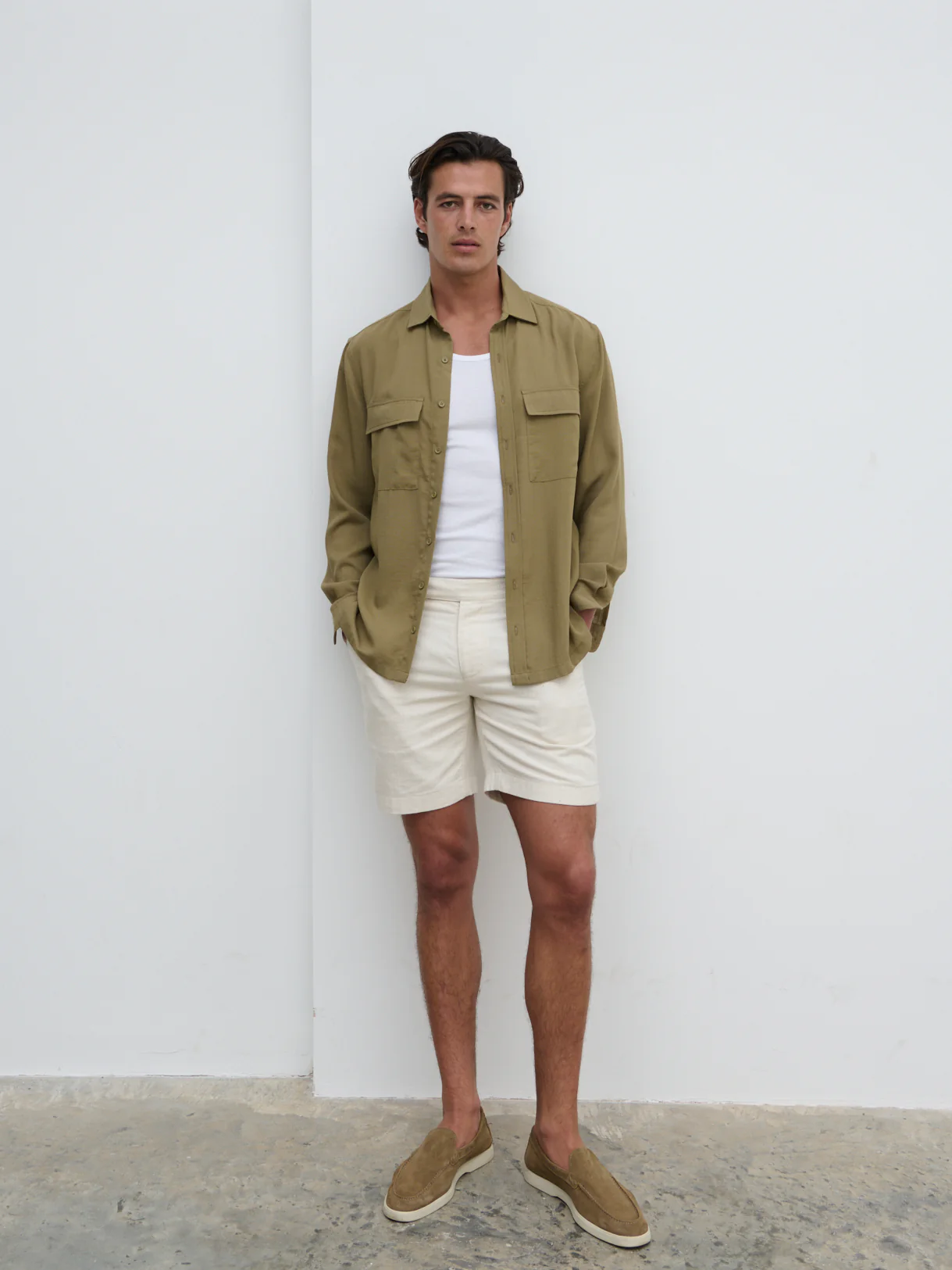 Milo Pocket Long Sleeve Shirt - Dark Olive - Image 5