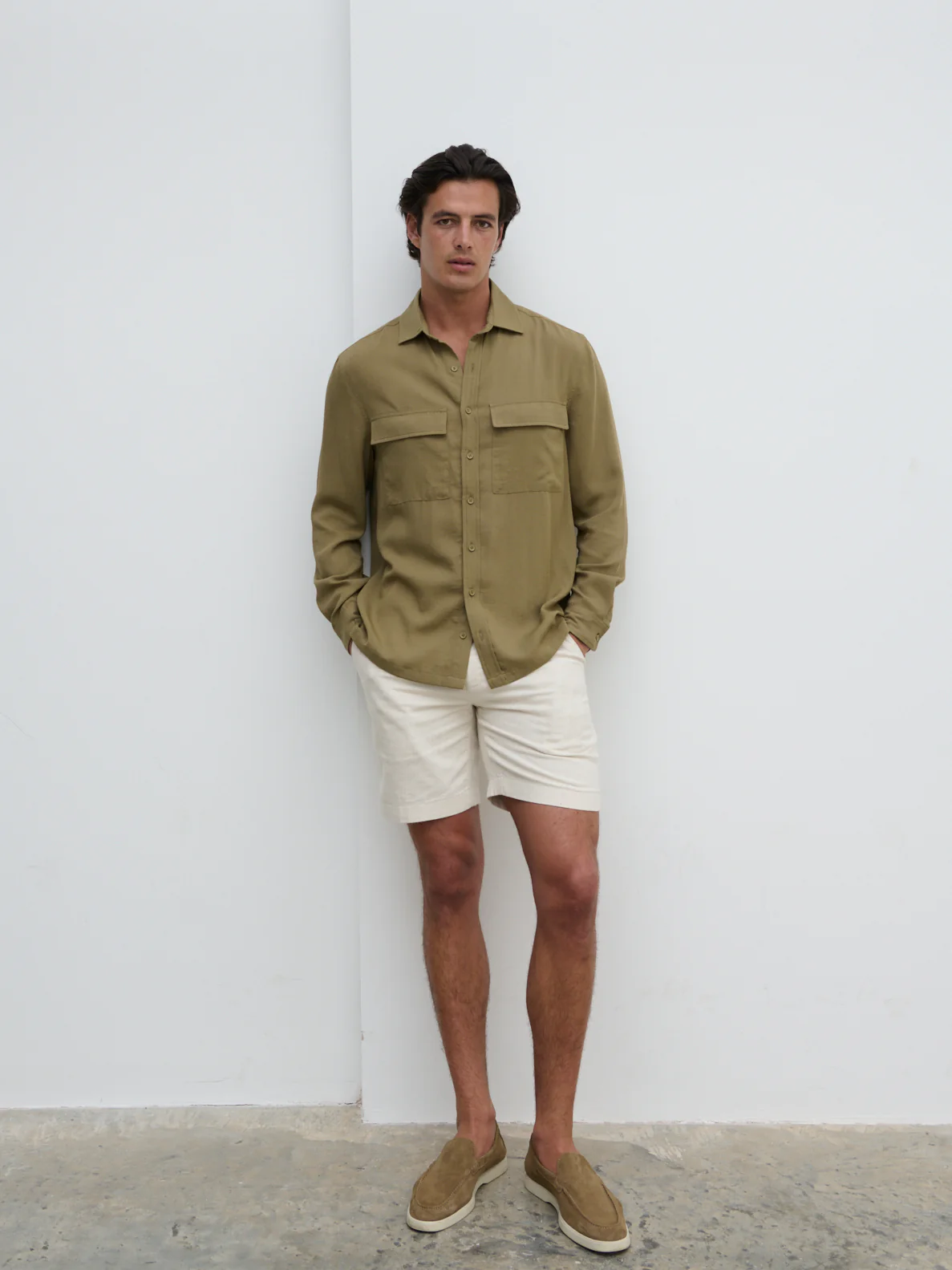 Milo Pocket Long Sleeve Shirt - Dark Olive - Image 6