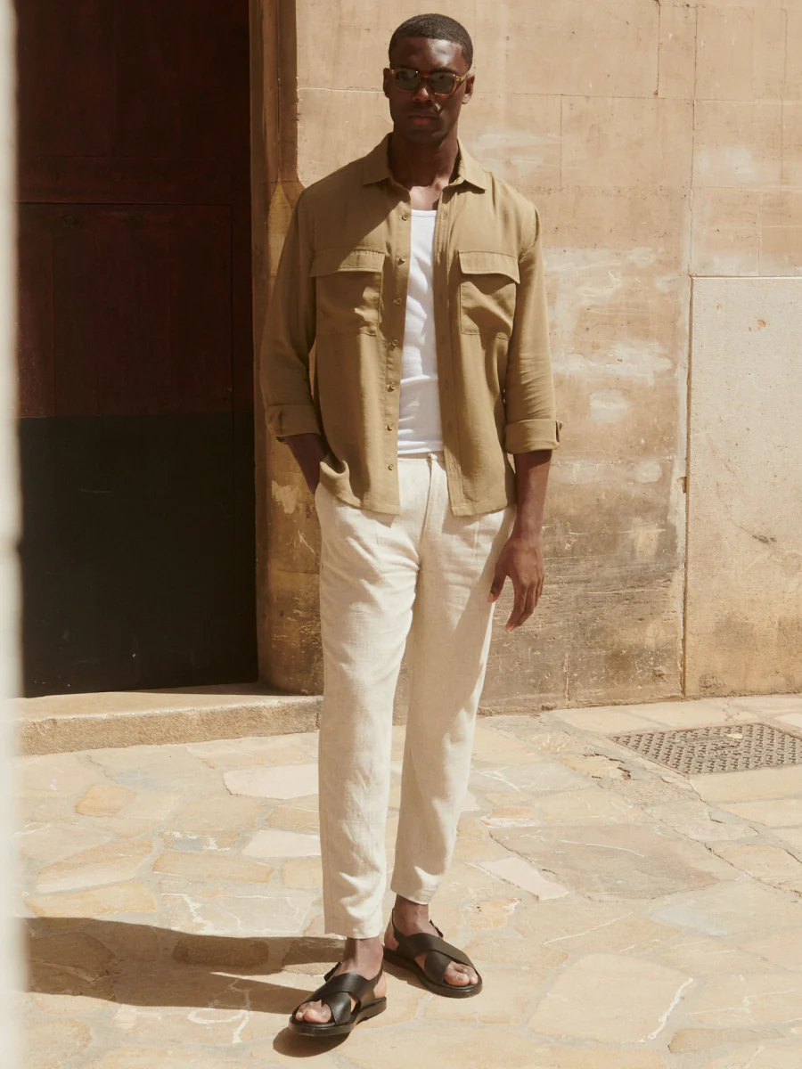 Milo Pocket Long Sleeve Shirt - Dark Olive - Image 8