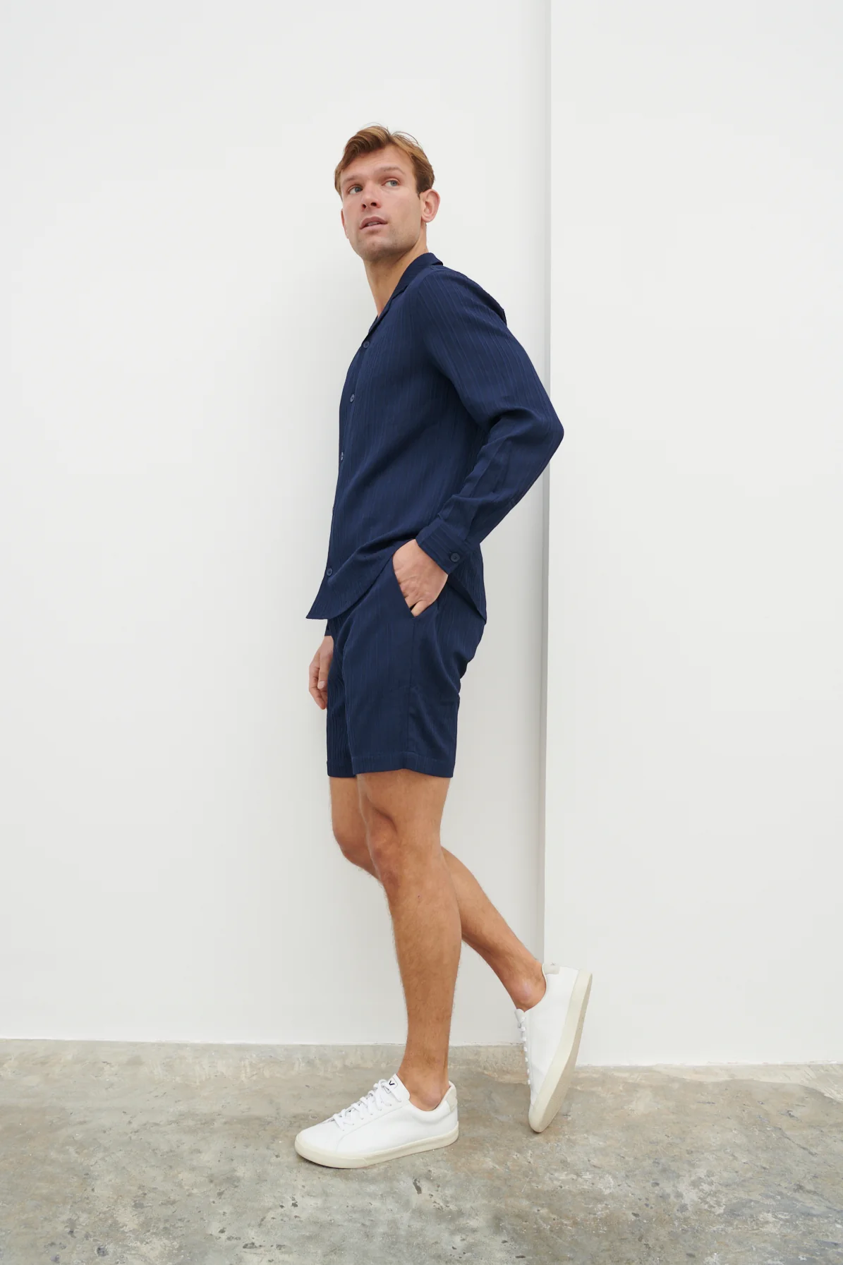 Noah Textured Shirt - Navy - Image 3