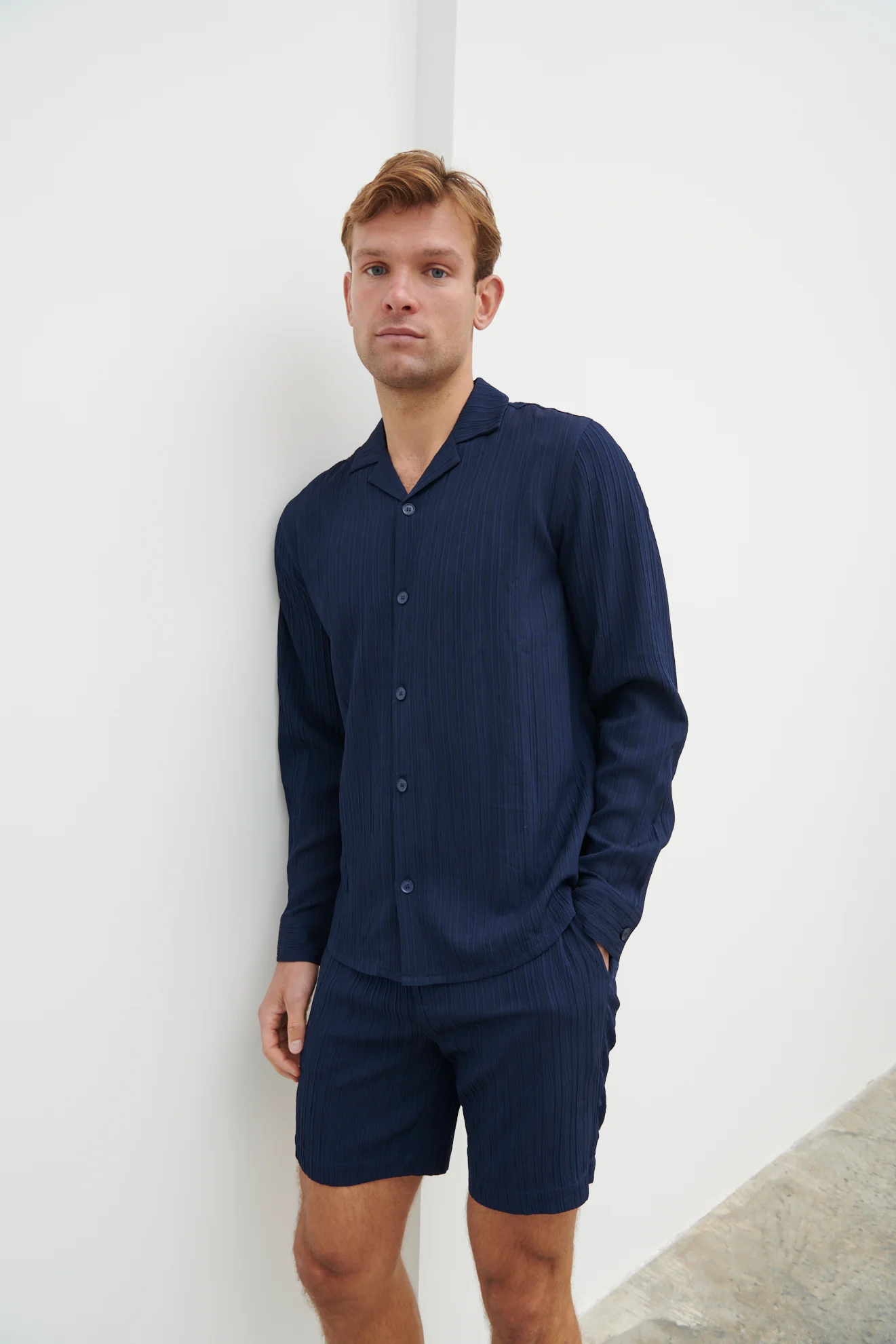 Noah Textured Shirt - Navy - Image 4