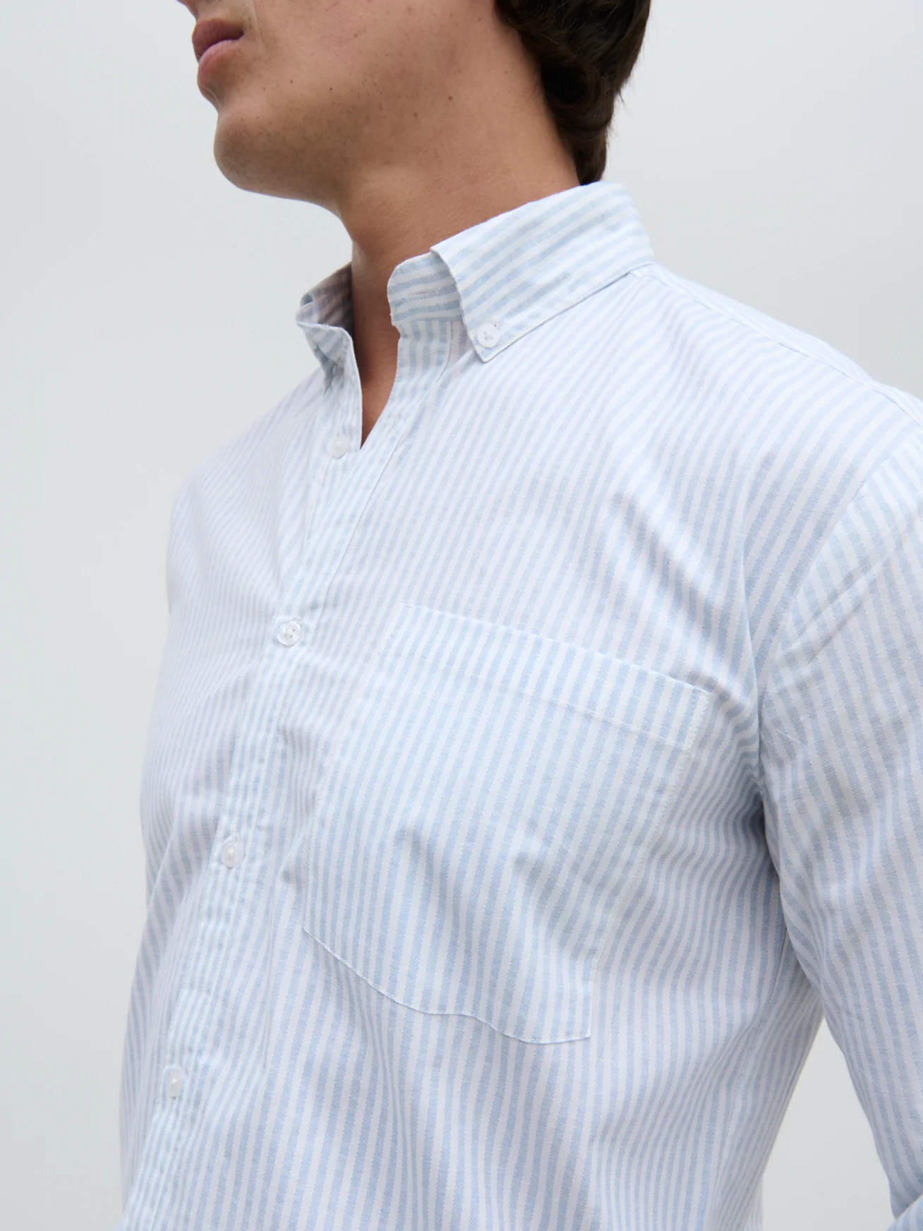 Oakley Stripe Long Sleeve Shirt - Blue and Cream Stripe - Image 4