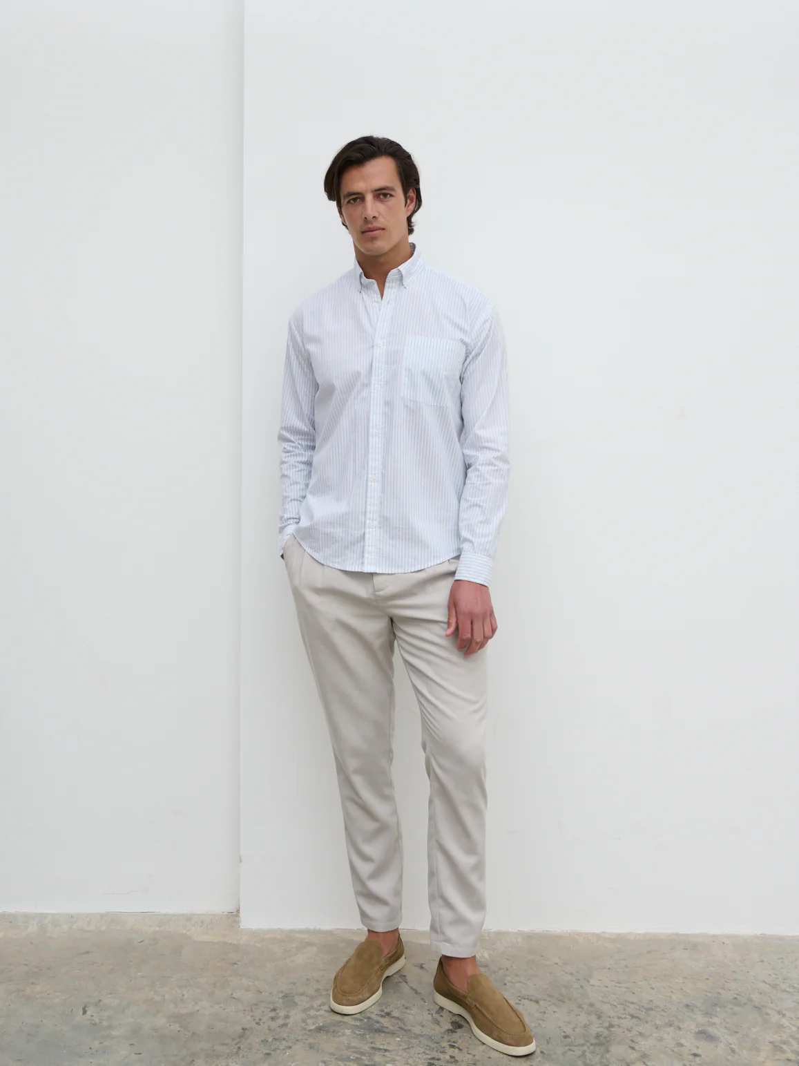 Oakley Stripe Long Sleeve Shirt - Blue and Cream Stripe - Image 6