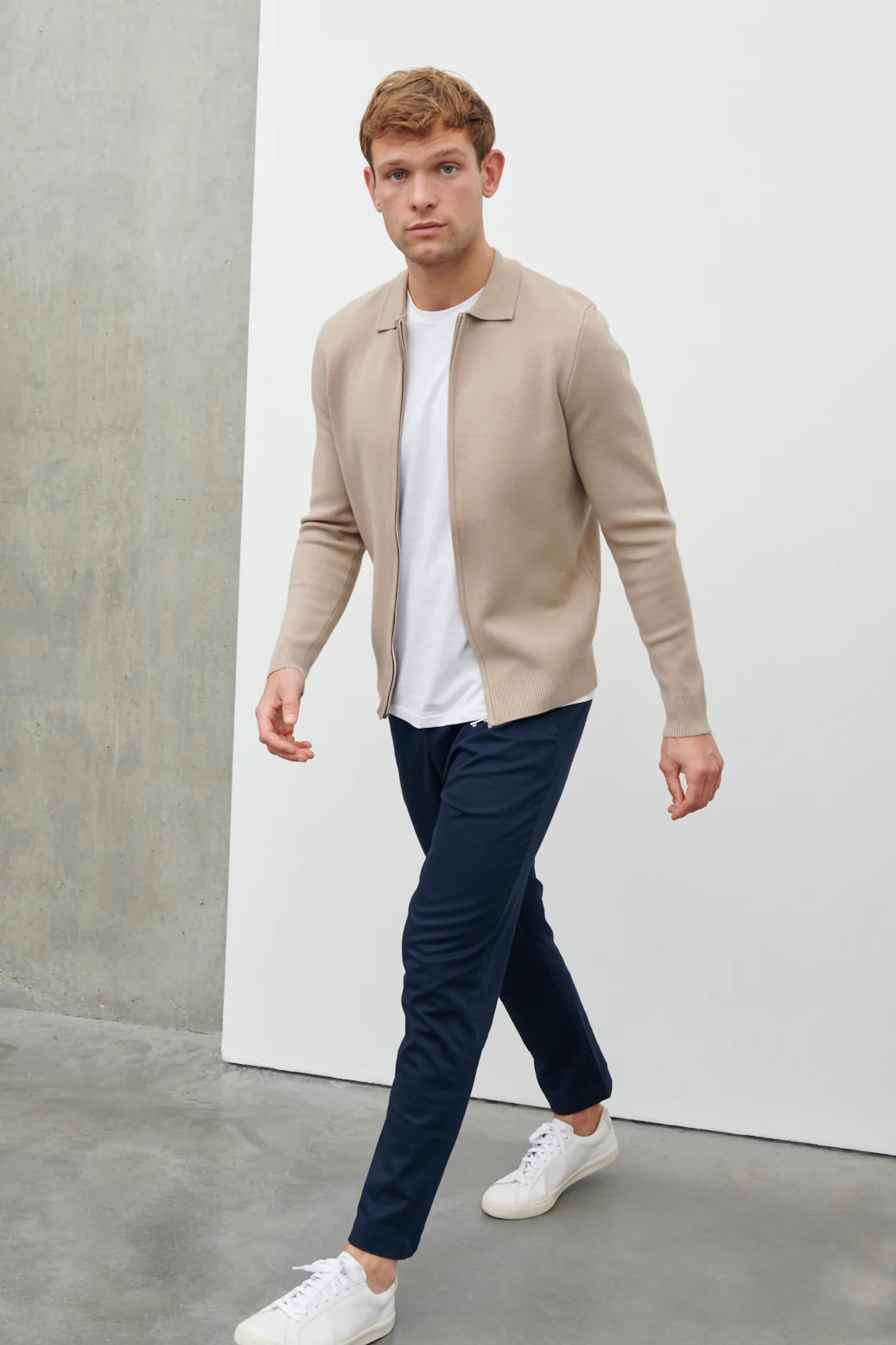 Otis Collared Knit Jacket - Oatmeal - Image 4
