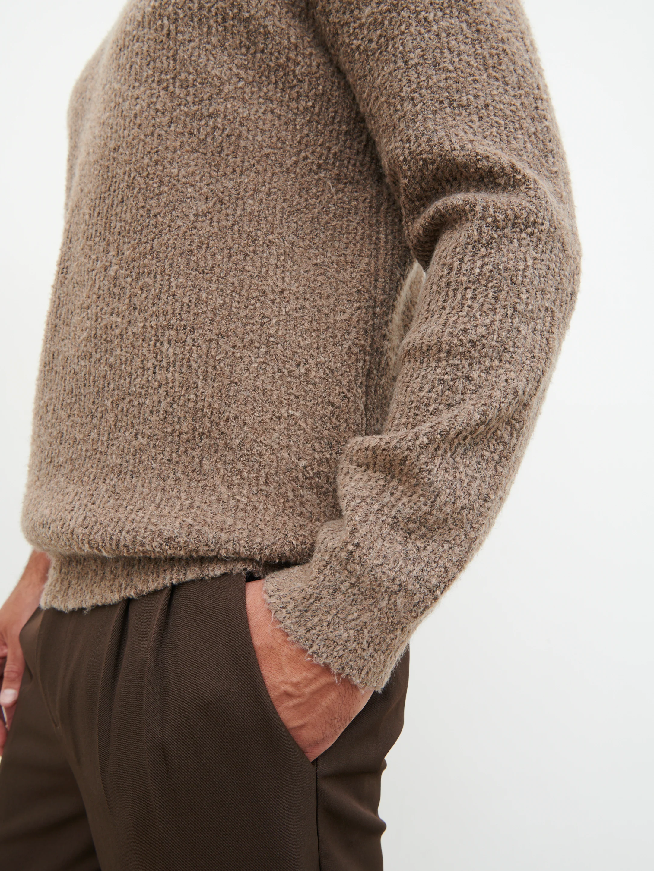 Otto Oversized Knit Polo - Light Brown - Image 6