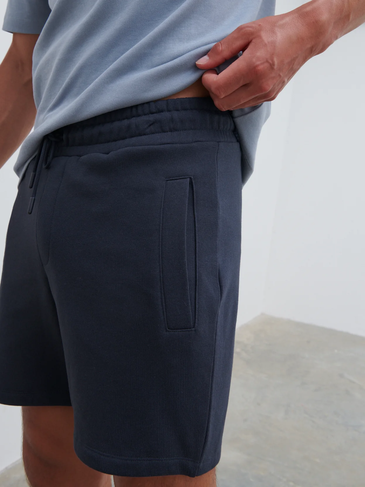 Rory Relaxed Drawstring Shorts - Blue Graphite - Image 3