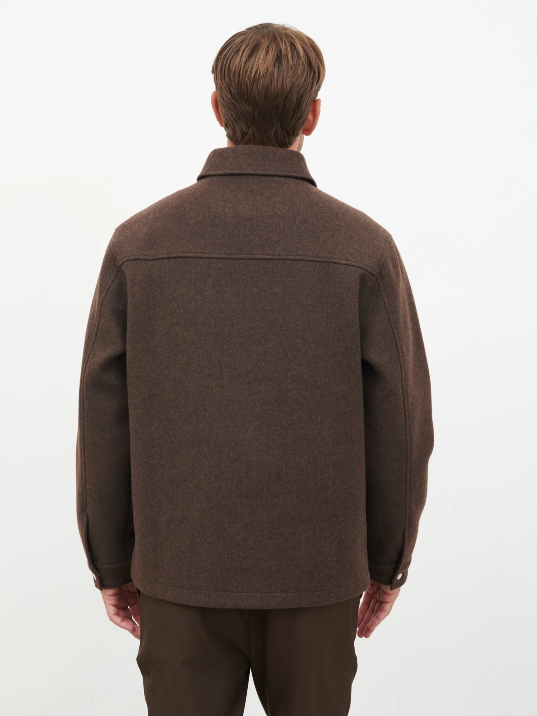 Stan Felted Zip Up Jacket - Chocolate Marl - Image 8