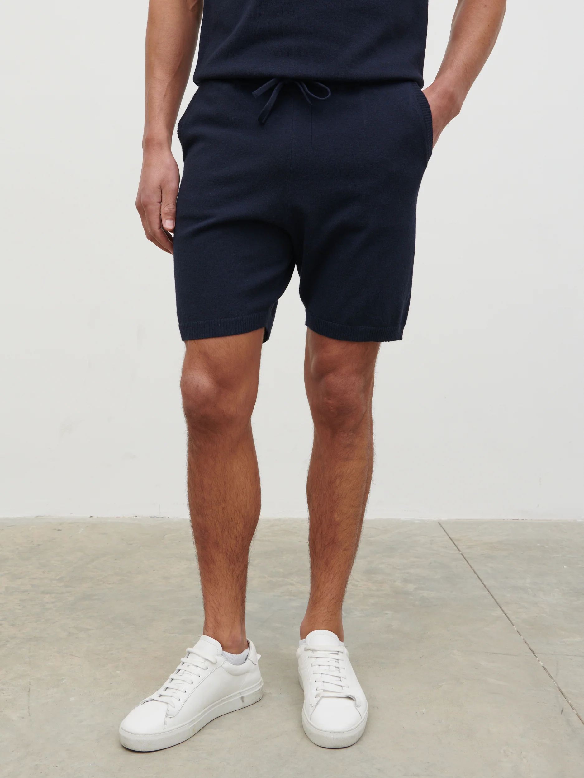 Teddy Knit Shorts - Navy - Image 3