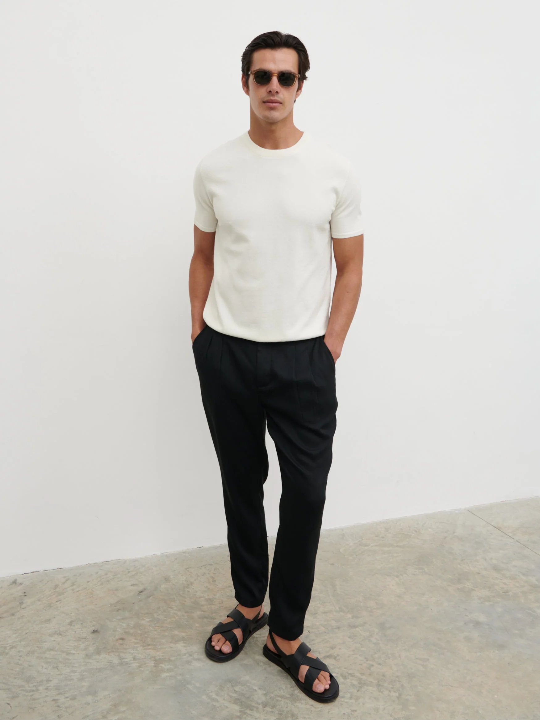 Teddy Lightweight Knit T-Shirt - Cream - Image 6
