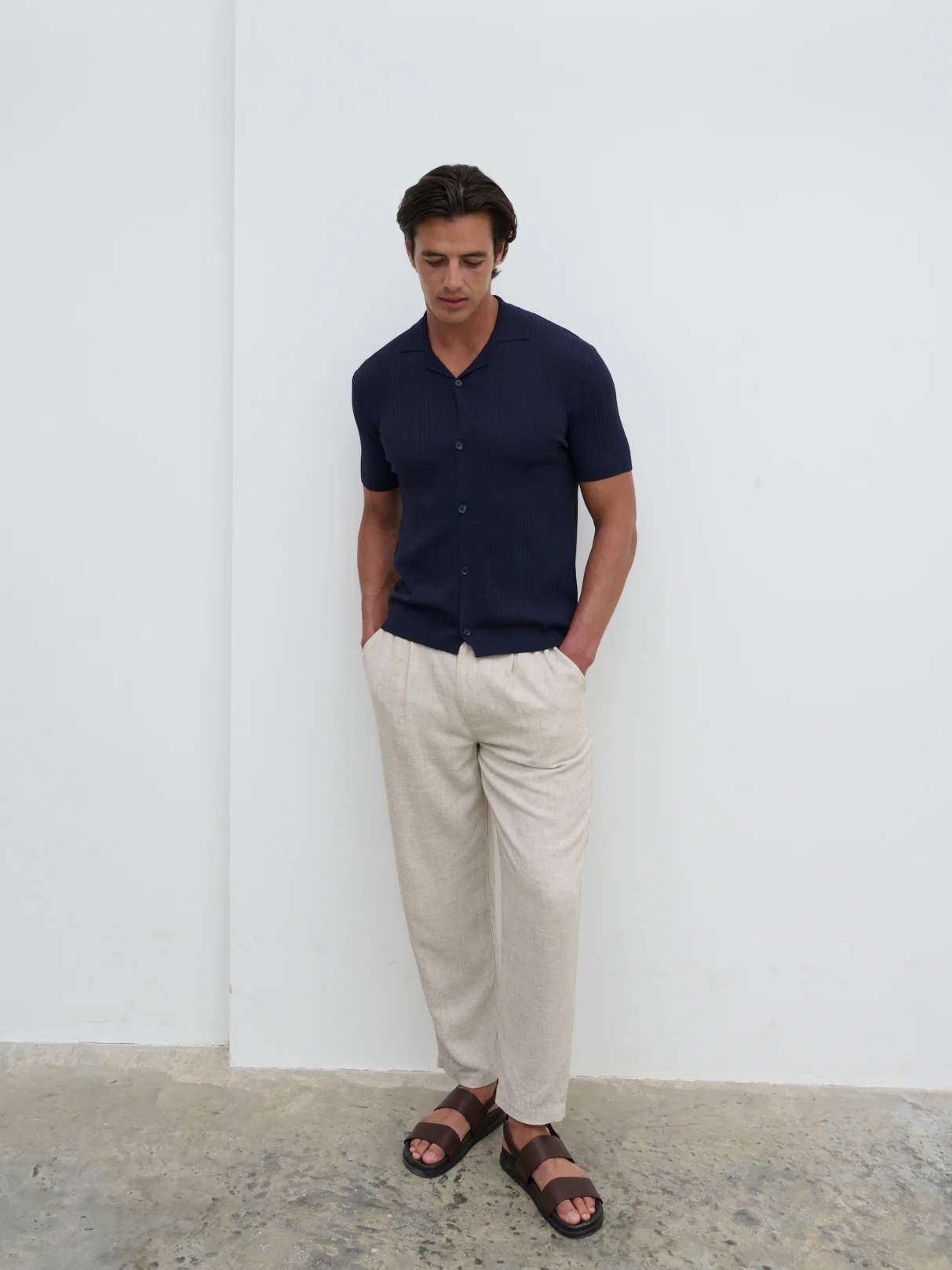 Theo Knit Shirt - Navy - Image 5