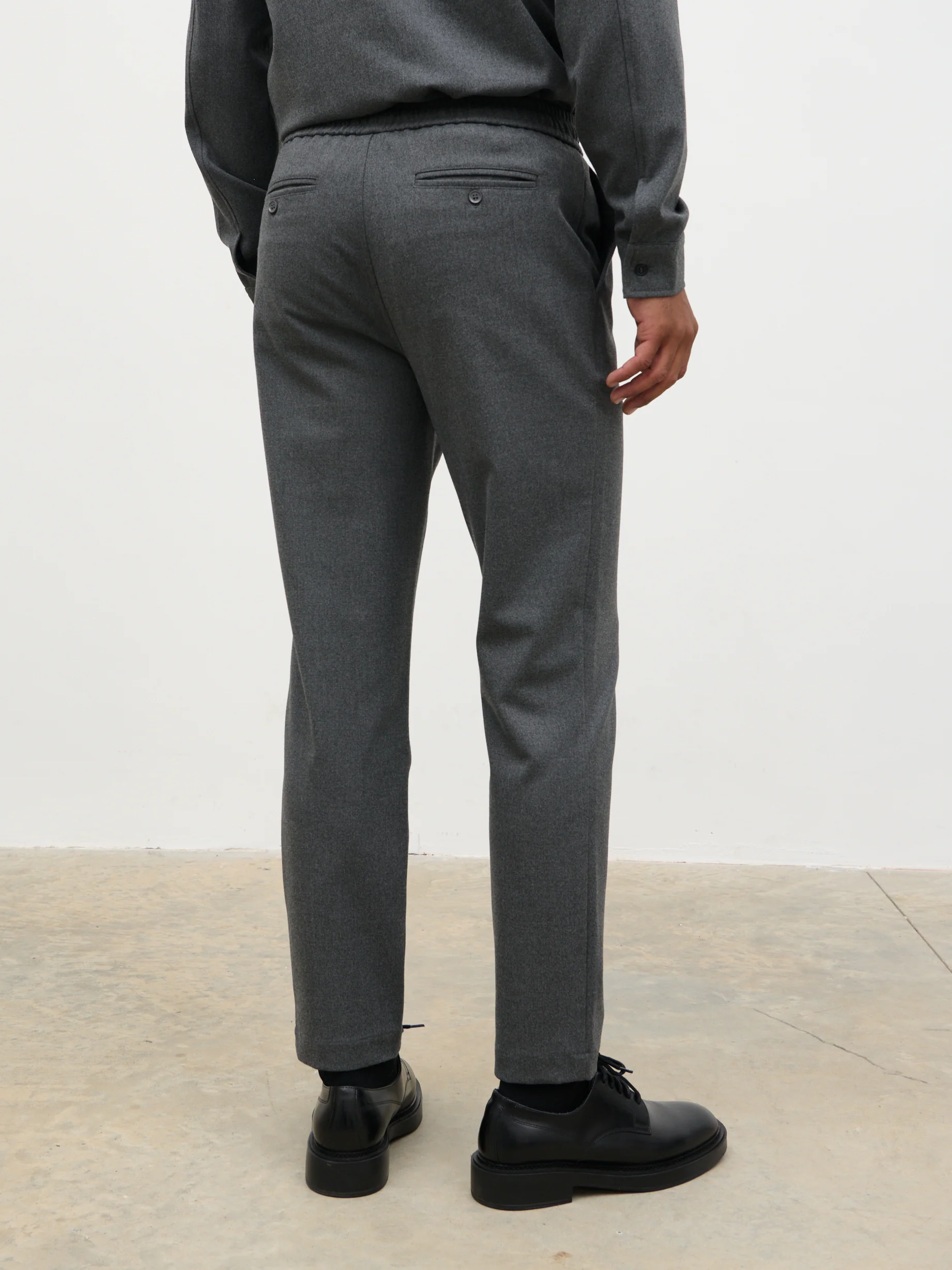 Theodore Drawstring Trousers - Charcoal - Image 4