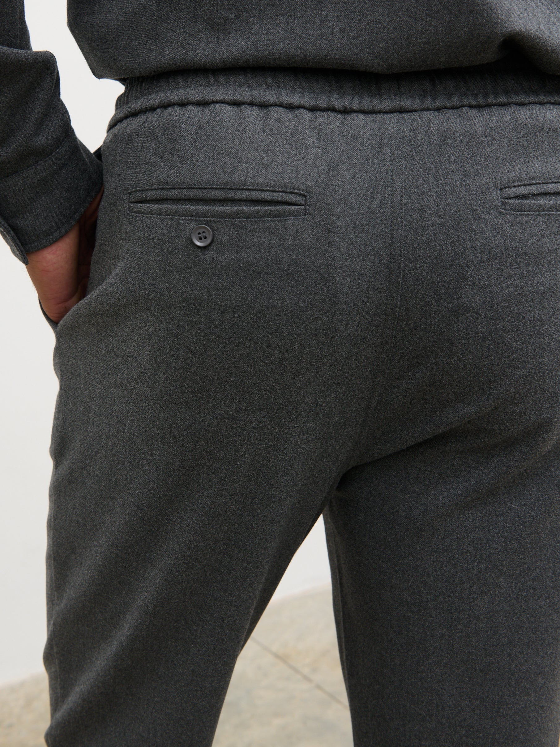 Theodore Drawstring Trousers - Charcoal - Image 5