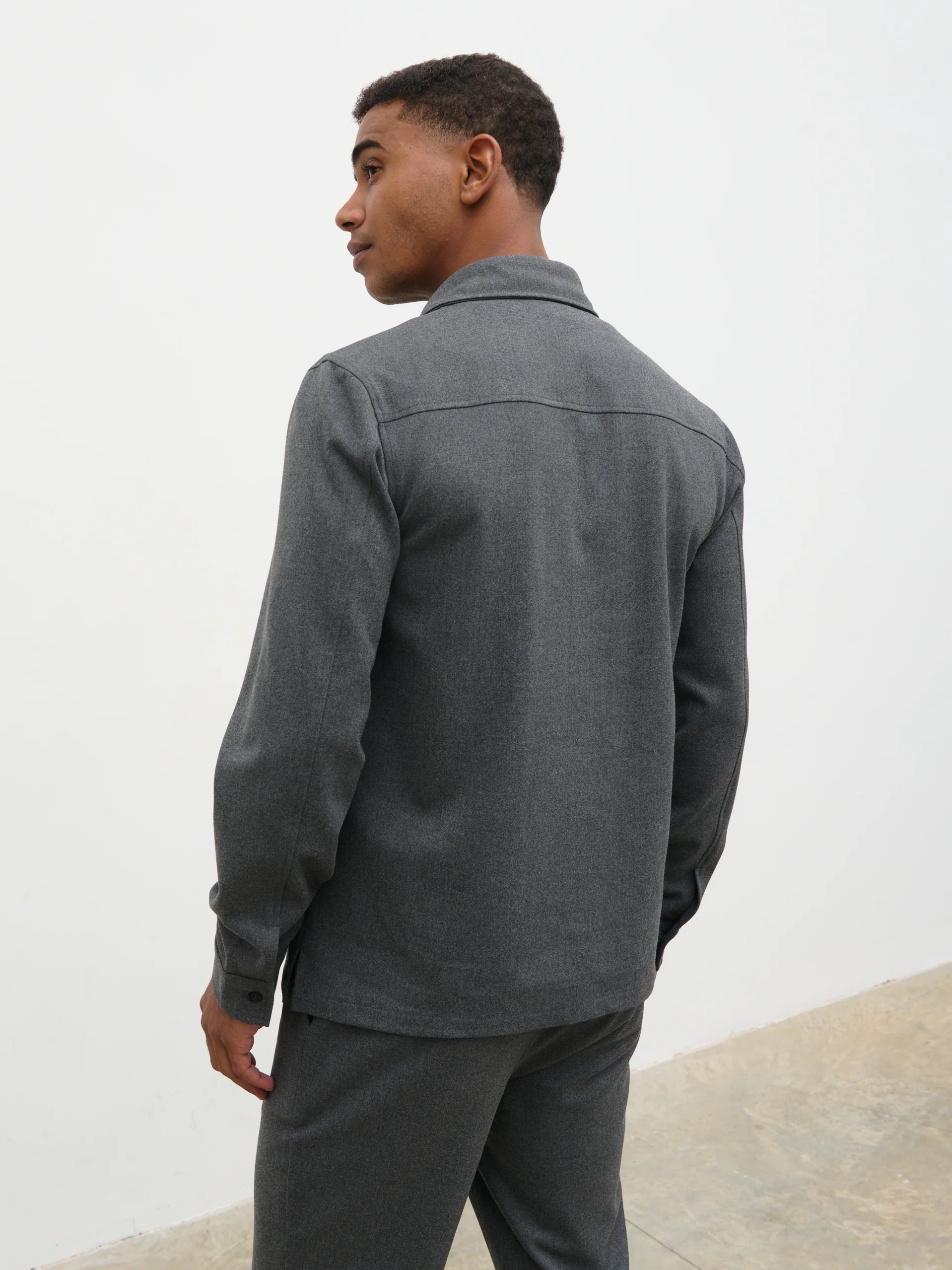 Theodore Half Placket Shirt - Charcoal - Image 4