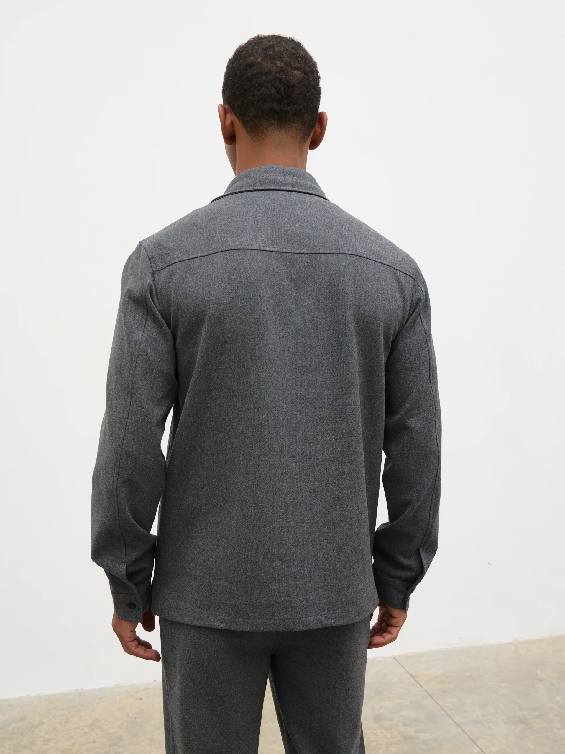 Theodore Half Placket Shirt - Charcoal - Image 6