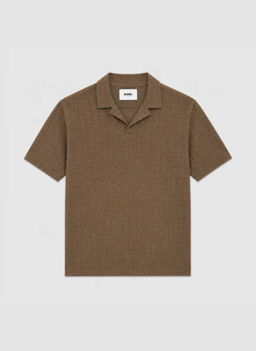 Thorley Textured Polo Top - Brown